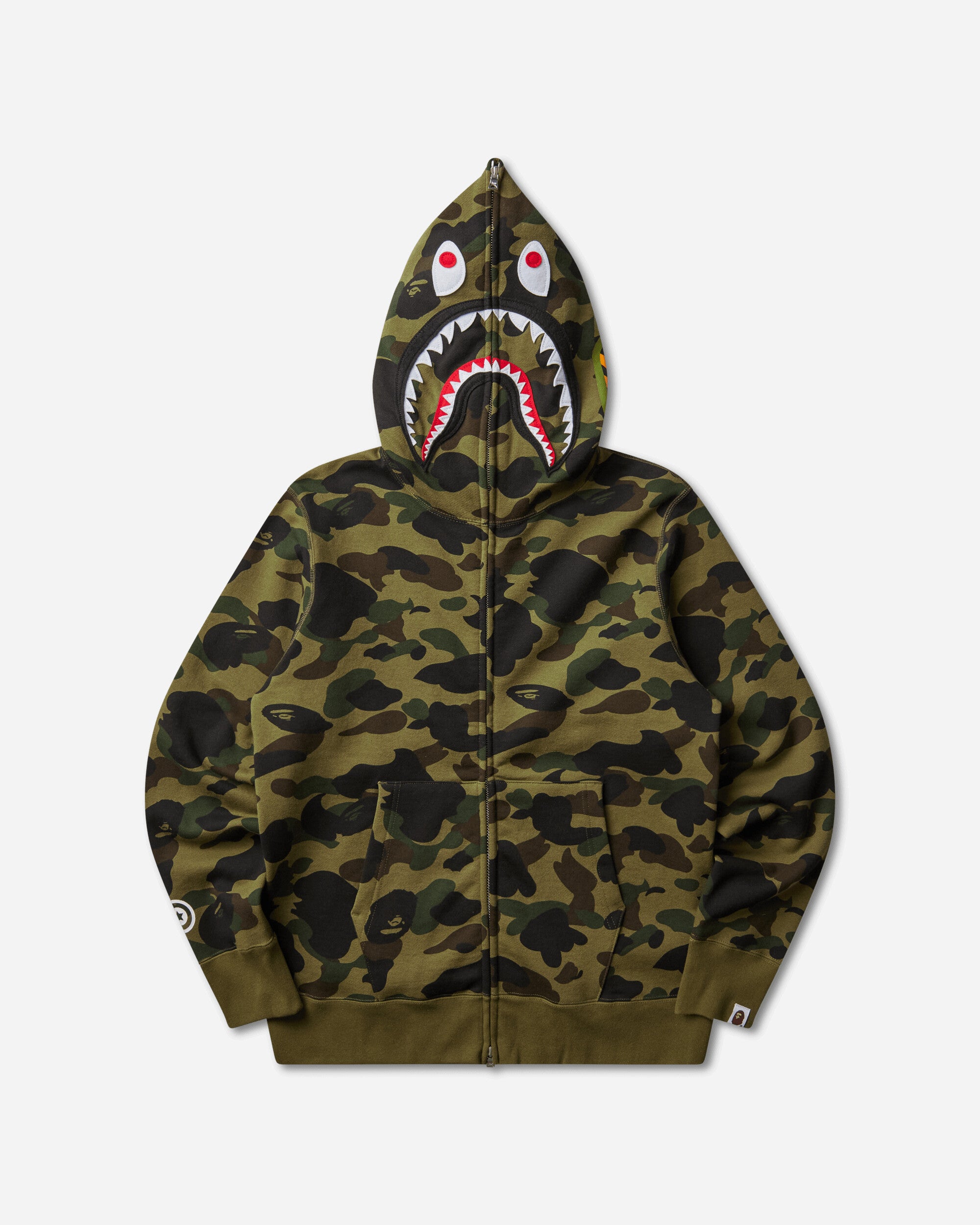 A Bathing Ape Men's 1st Camo Shark Full Zip Hoodie Green