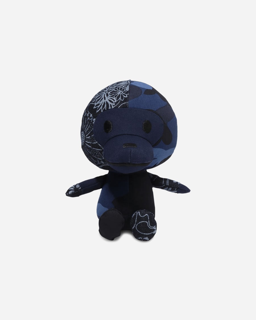 A Bathing Ape Patchwork Baby Milo Plush Doll Navy, view 2