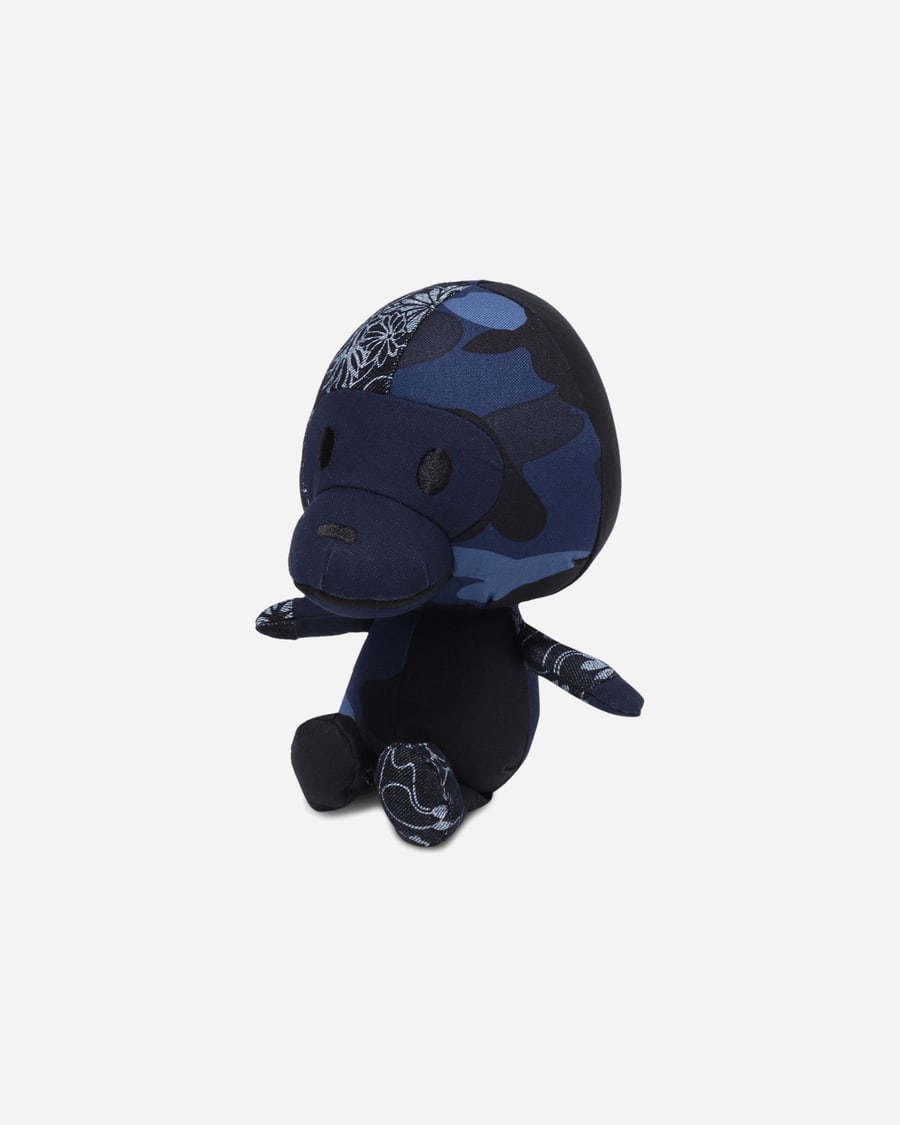A Bathing Ape Patchwork Baby Milo Plush Doll Navy, view 3