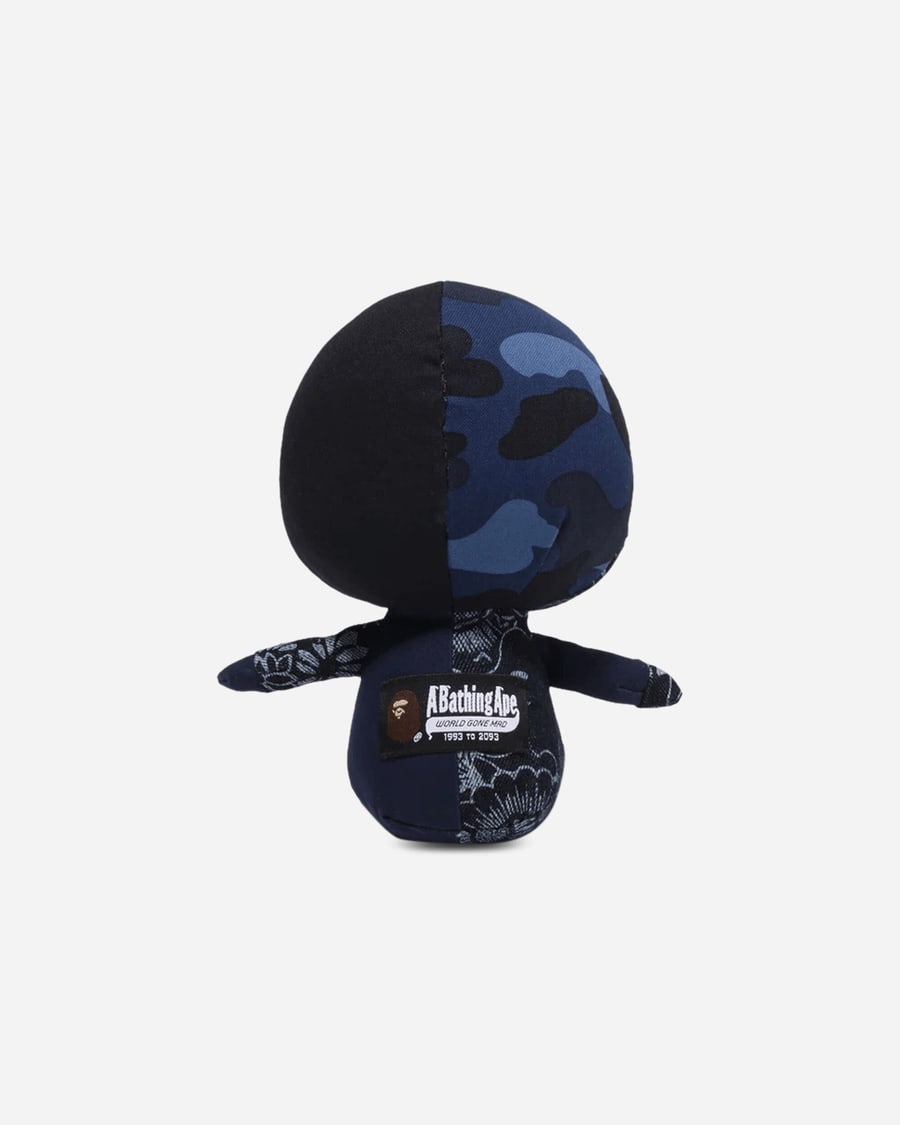 A Bathing Ape Patchwork Baby Milo Plush Doll Navy, view 4