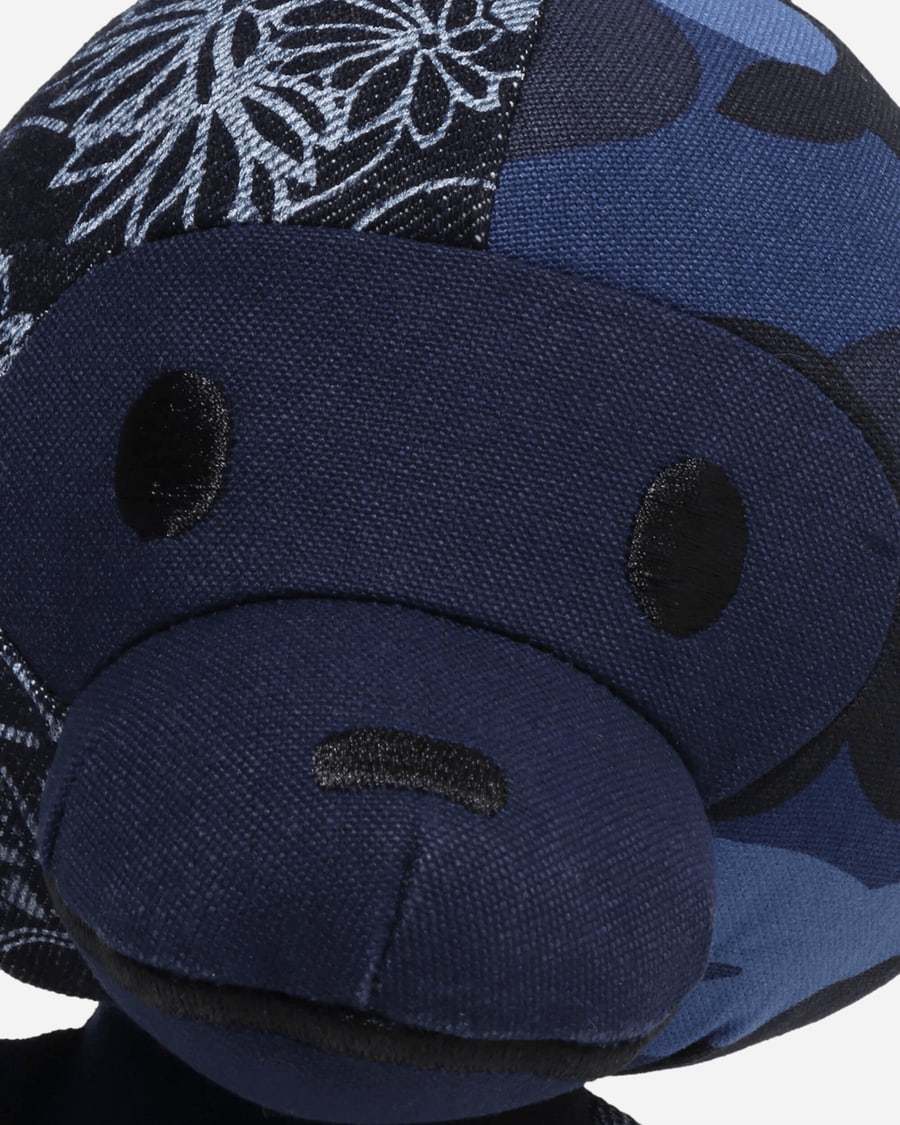 A Bathing Ape Patchwork Baby Milo Plush Doll Navy, view 5