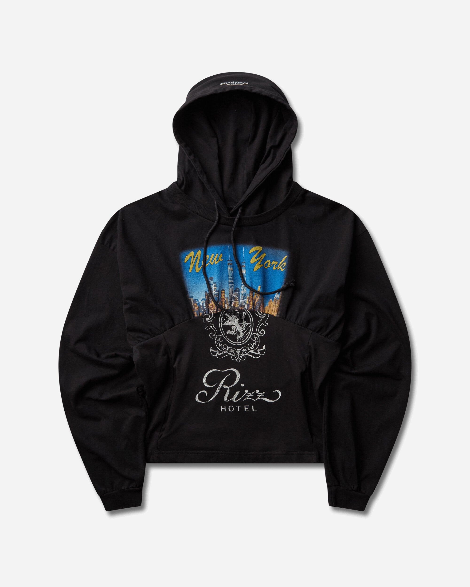 Protocol Index Reconstructed Hourglass Hoodie Black