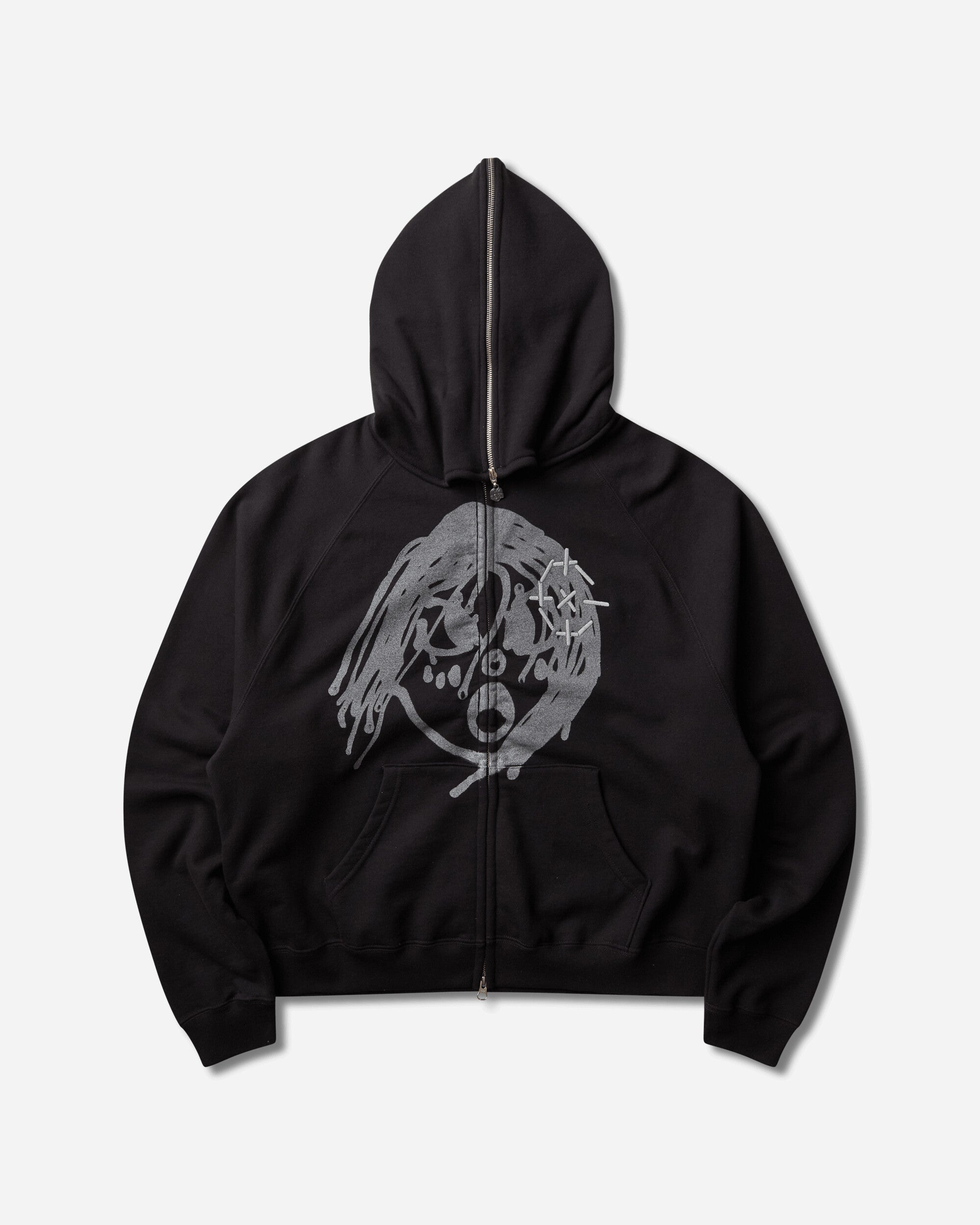 Chito Men's Reflective Finesse Pup Full Zip After Hoodie Black