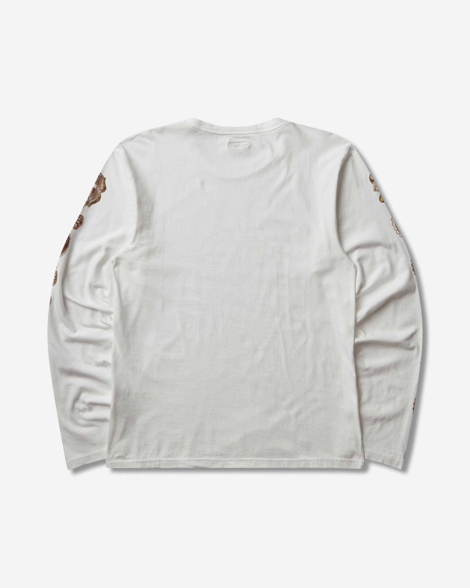 KAPITAL Men's 20/-Jersey Crew Longsleeve T-Shirt (Concho Belt Sleeve) White, view 2