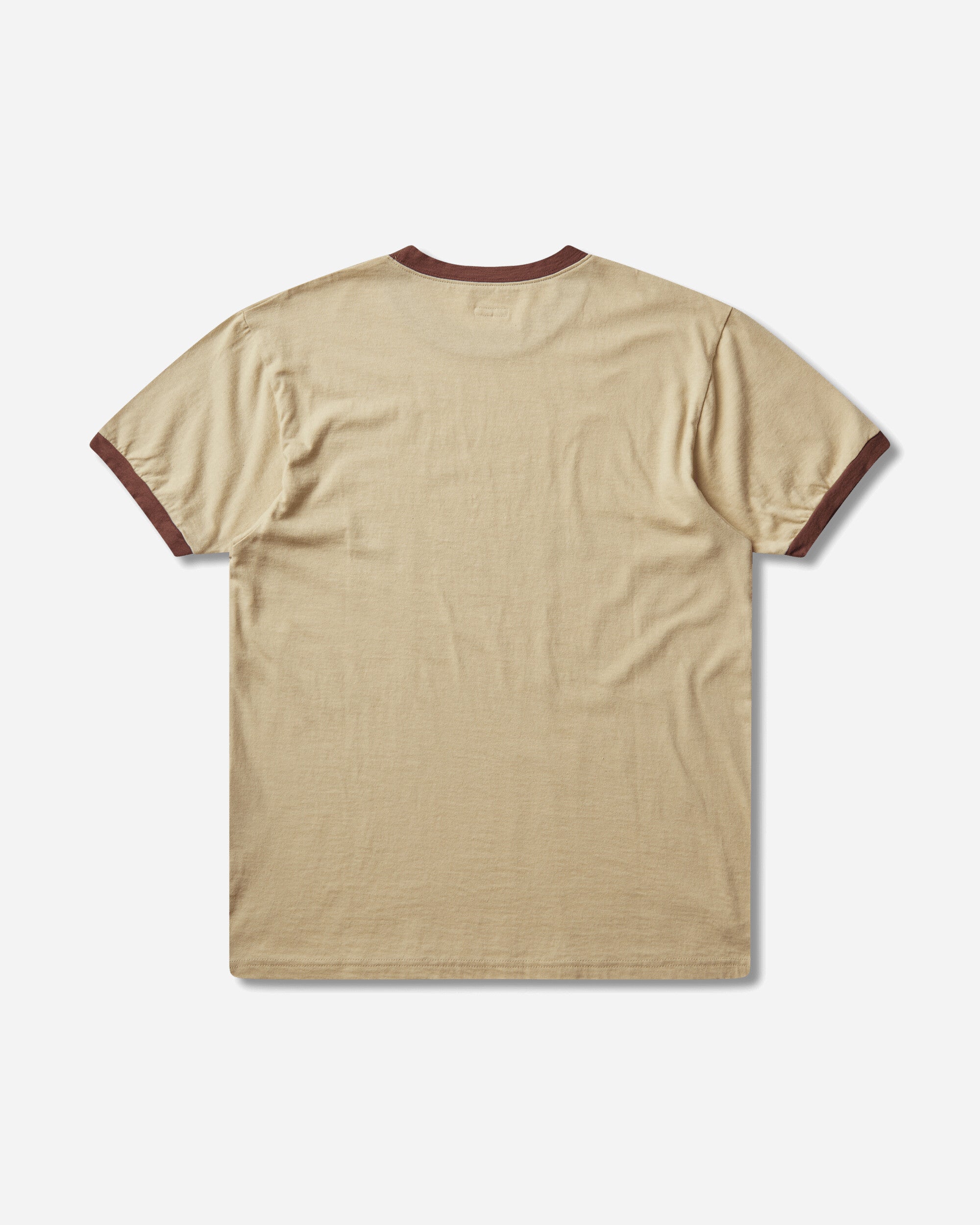 KAPITAL Men's 20/-Jersey Ringer T-Shirt ("T" Tiger) Beige, view 2