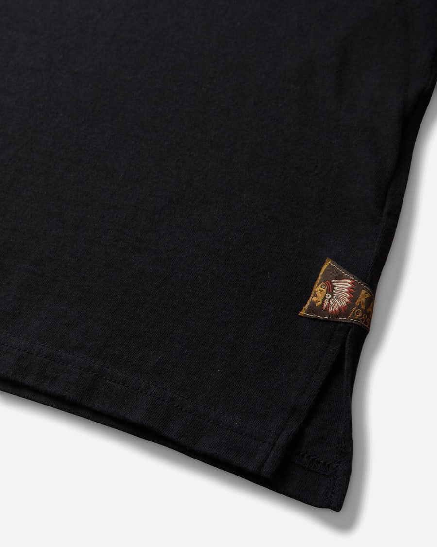 KAPITAL Men's 20/-Jersey Pennant T-Shirt (3Flags) Black, view 3