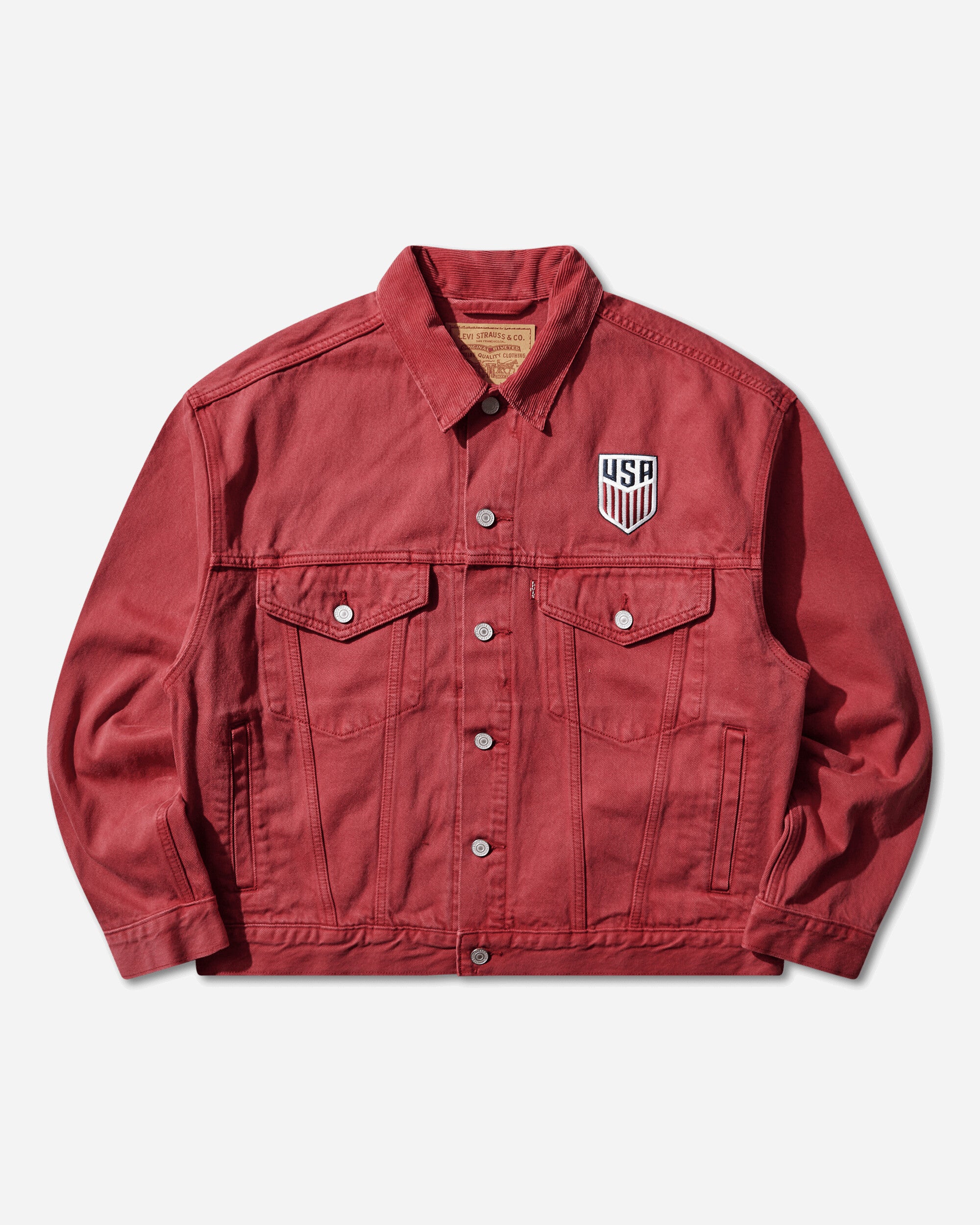 Levi's Men's U.S. Soccer Type III Trucker Jacket Red