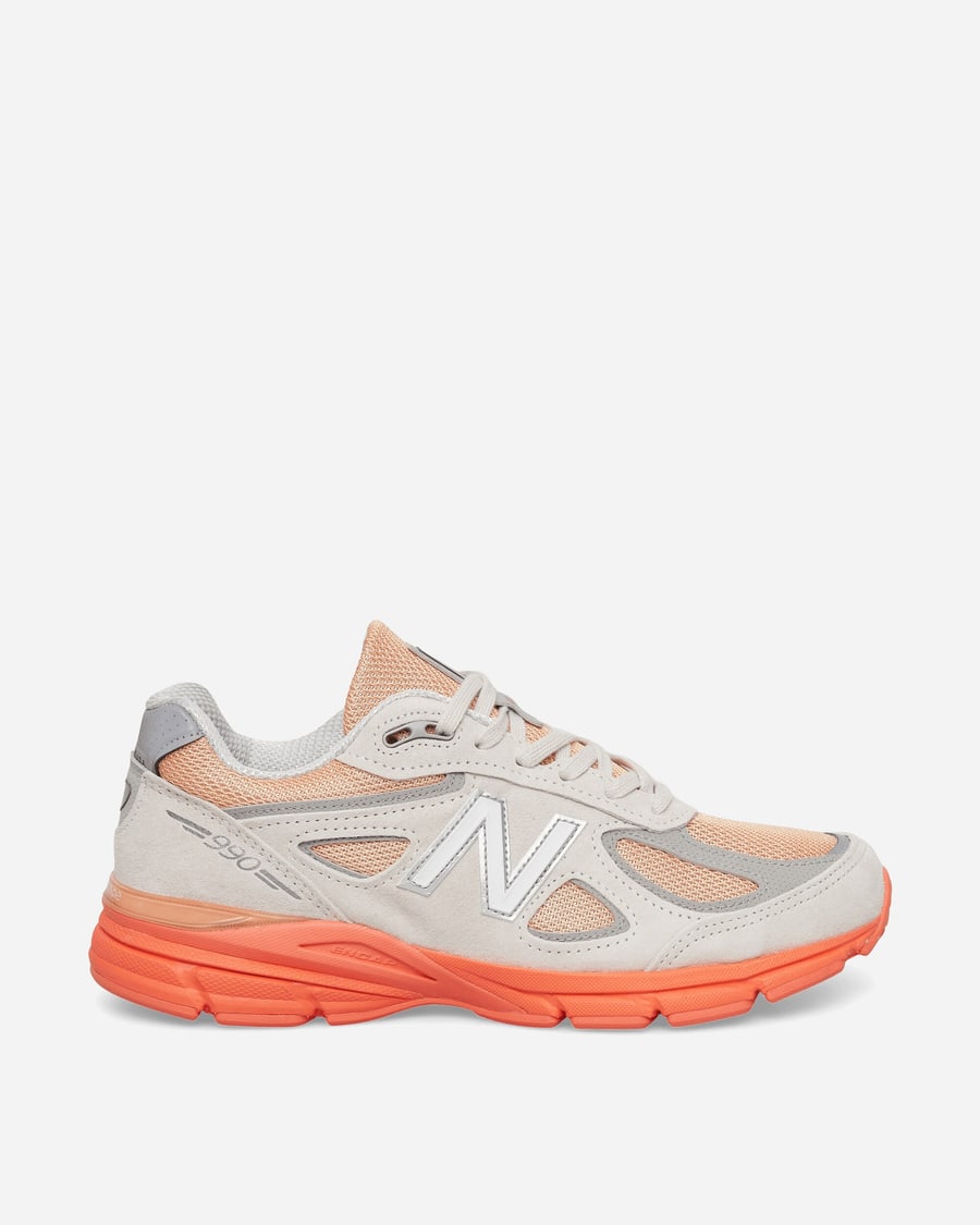 New Balance Made in USA 990v4 Sneakers Moonbeam / Tangerine Heat / Dried Orange
