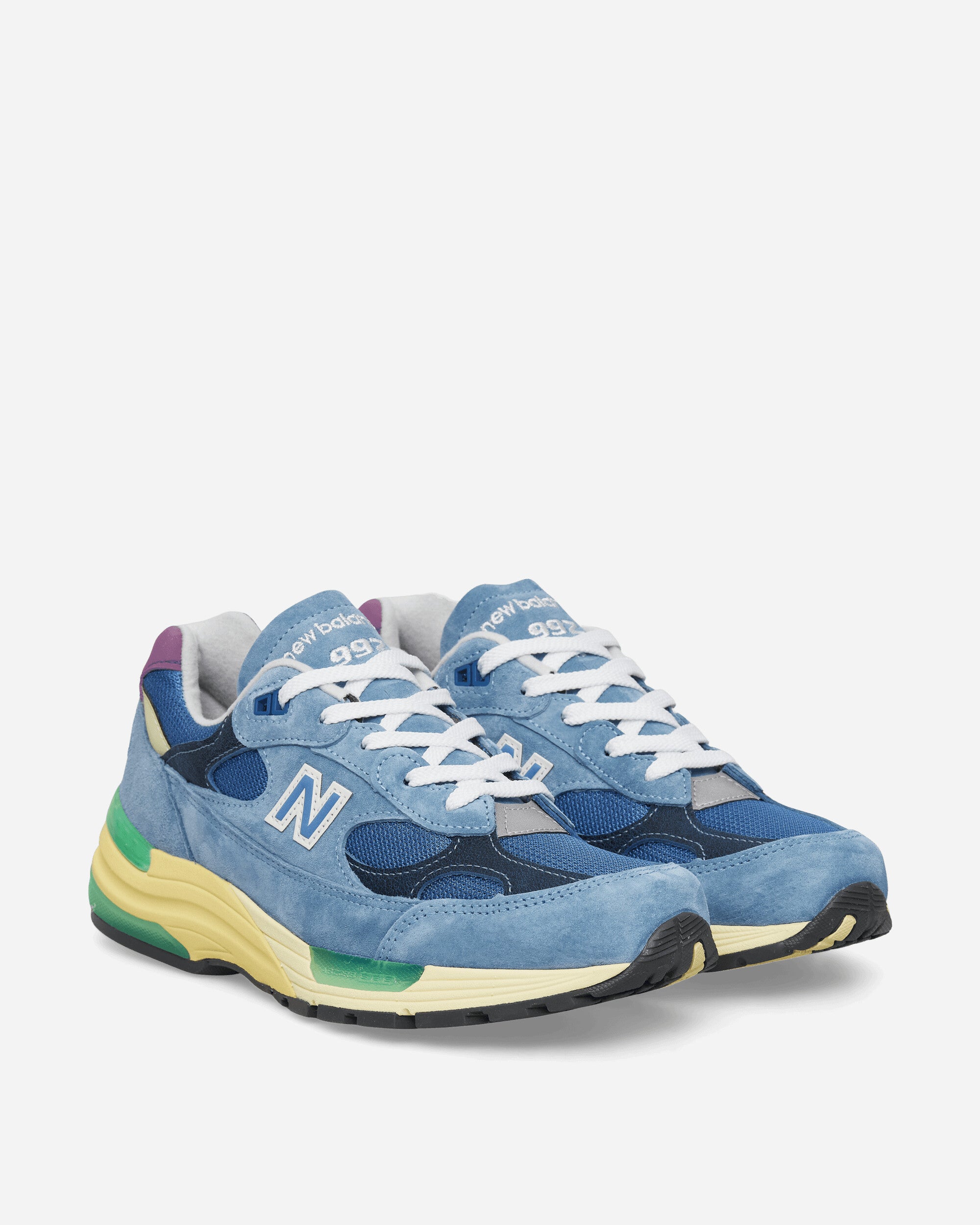 New Balance Made in USA 992 Sneakers Sea Stone / Green Apple / Maize, view 2