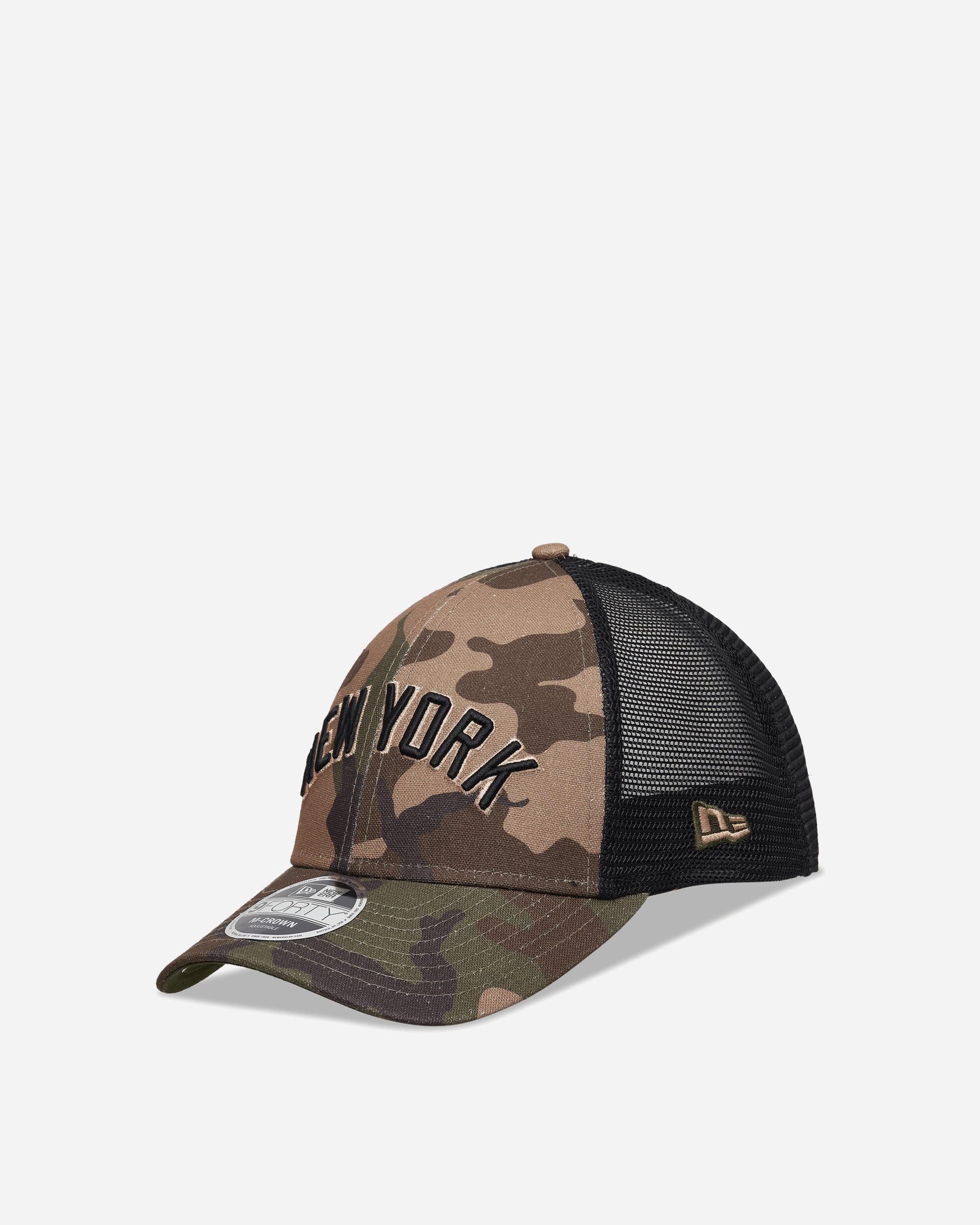 New Era New York Yankees MLB Wordmark 9FORTY M-Crown Adjustable Cap Woodland Camo