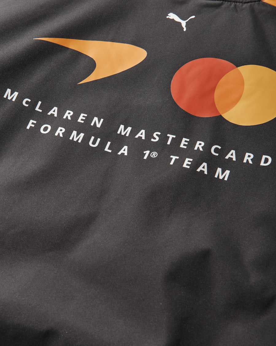 Puma Men's McLAREN RACING Replica Bomber Jacket Papaya, view 3