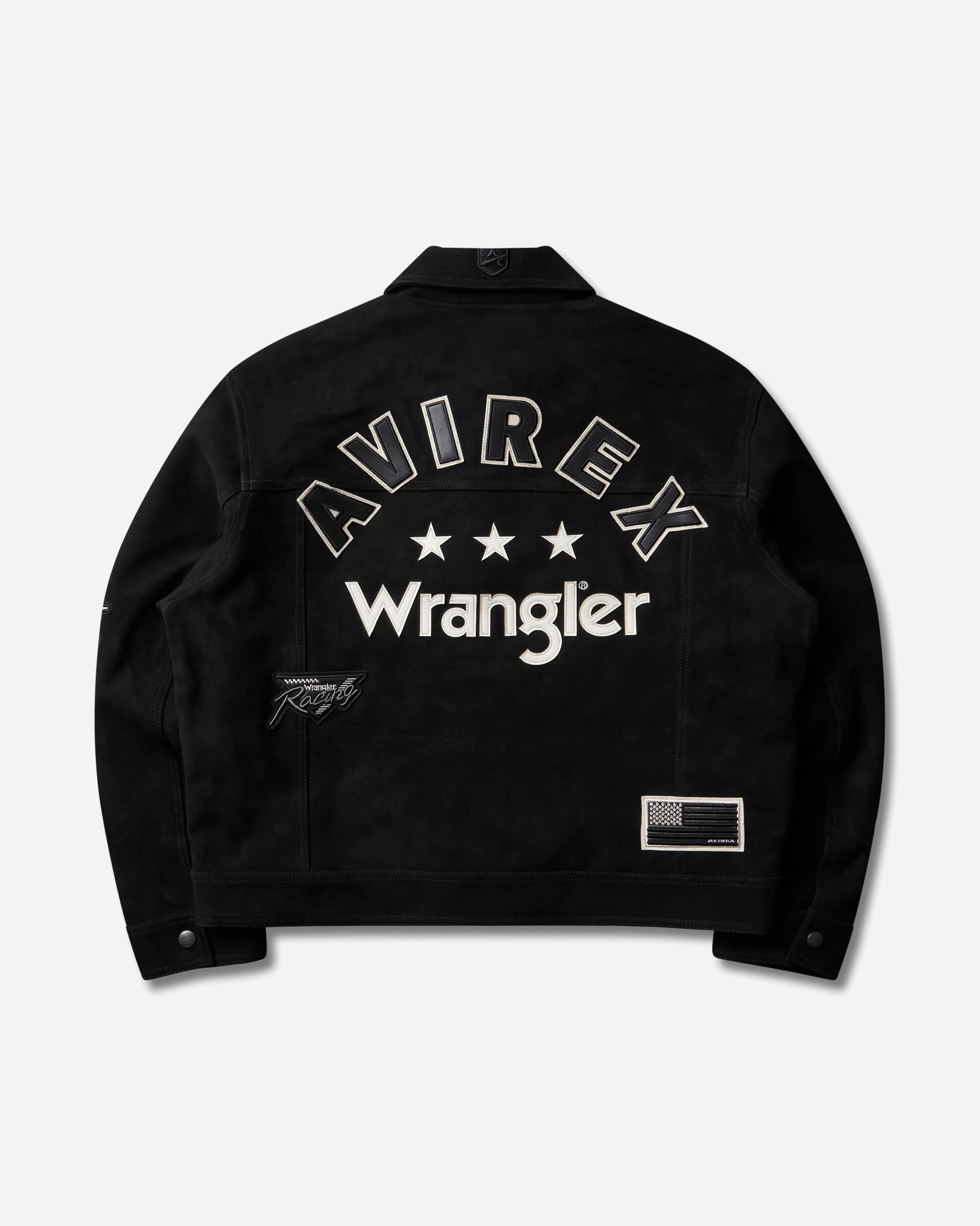 Wrangler Men's Avirex Suede Trucker Jacket Black, view 2