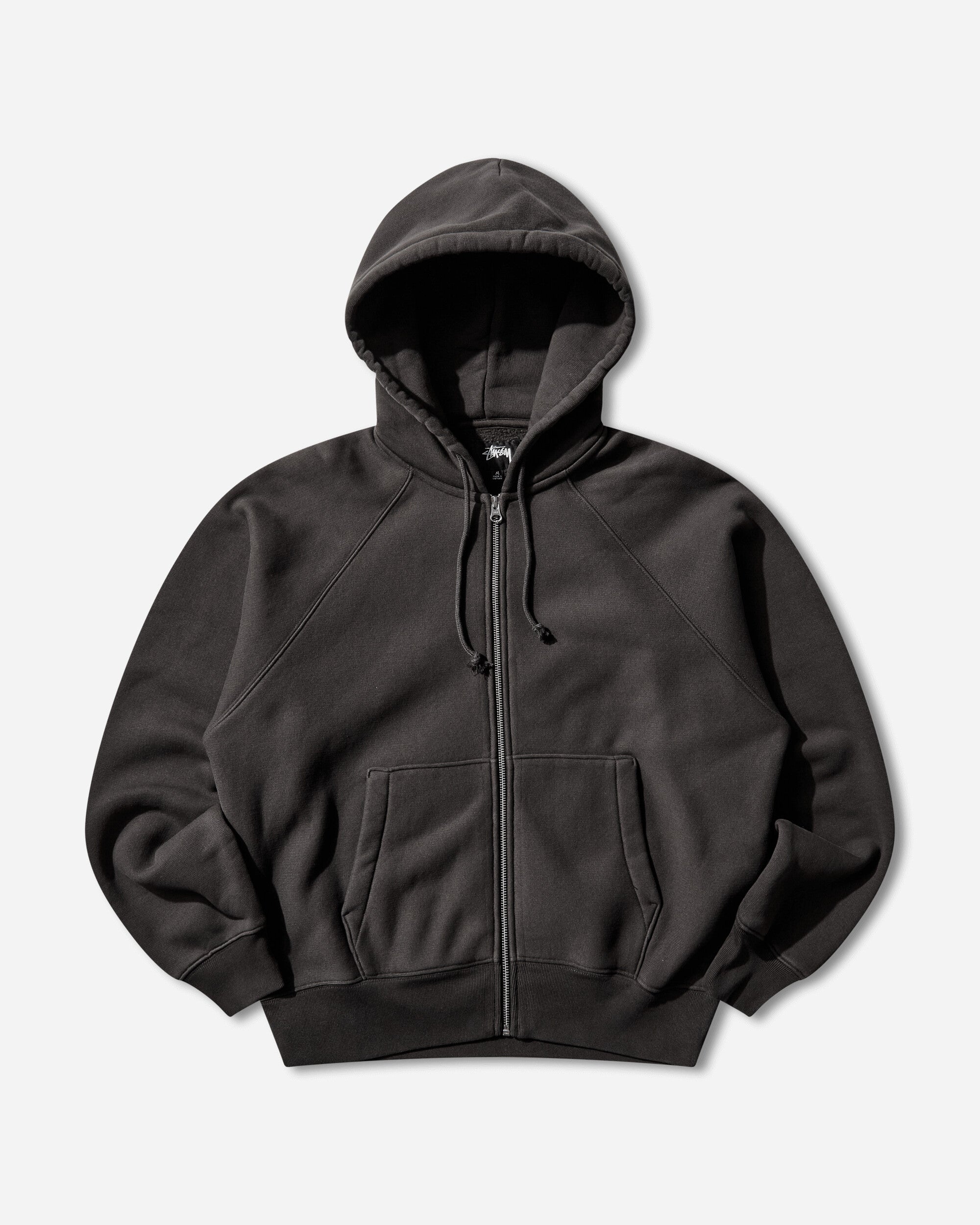 Stüssy Relaxed Zip Hoodie Washed Black