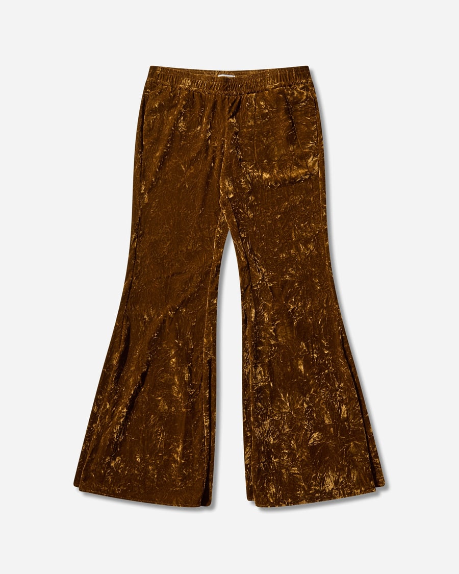 Guess USA Women's Velour Flare Pants Brown Liqueur