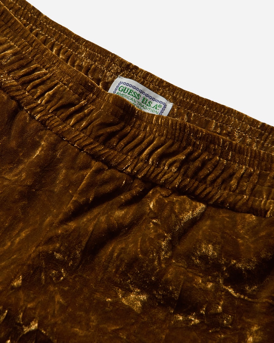 Guess USA Women's Velour Flare Pants Brown Liqueur, view 3