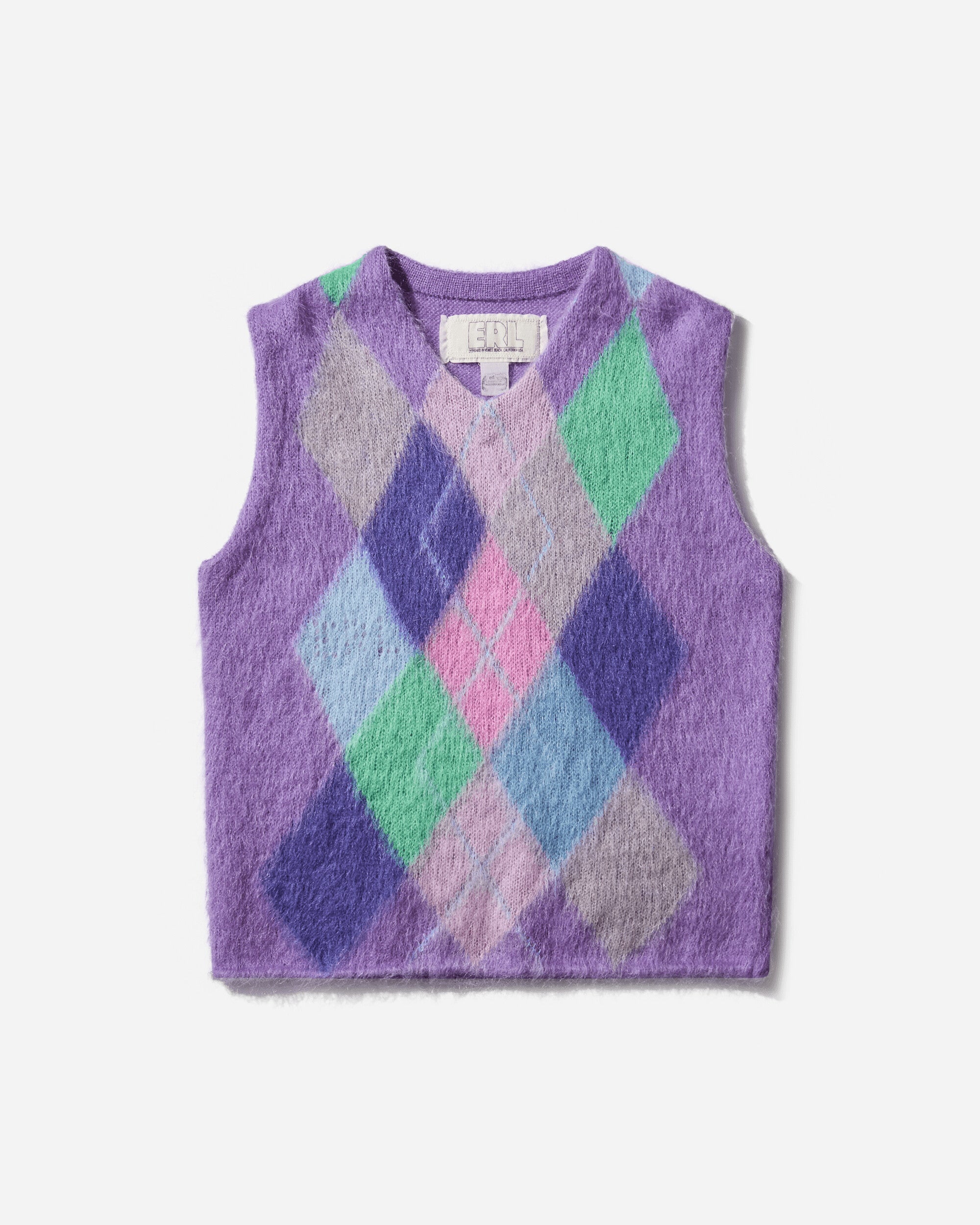 ERL Argyle Mohair Vest Multicolor