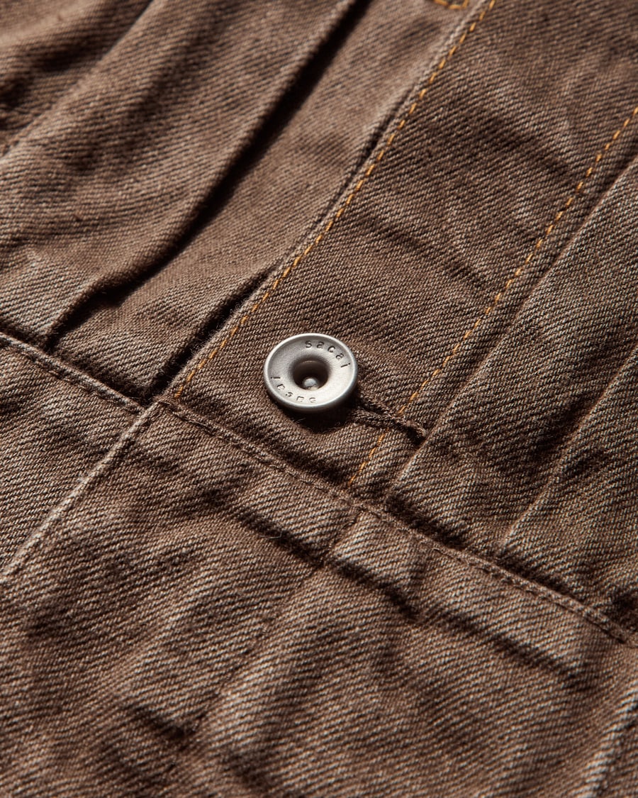 sacai Men's Denim Jacket Brown, view 3