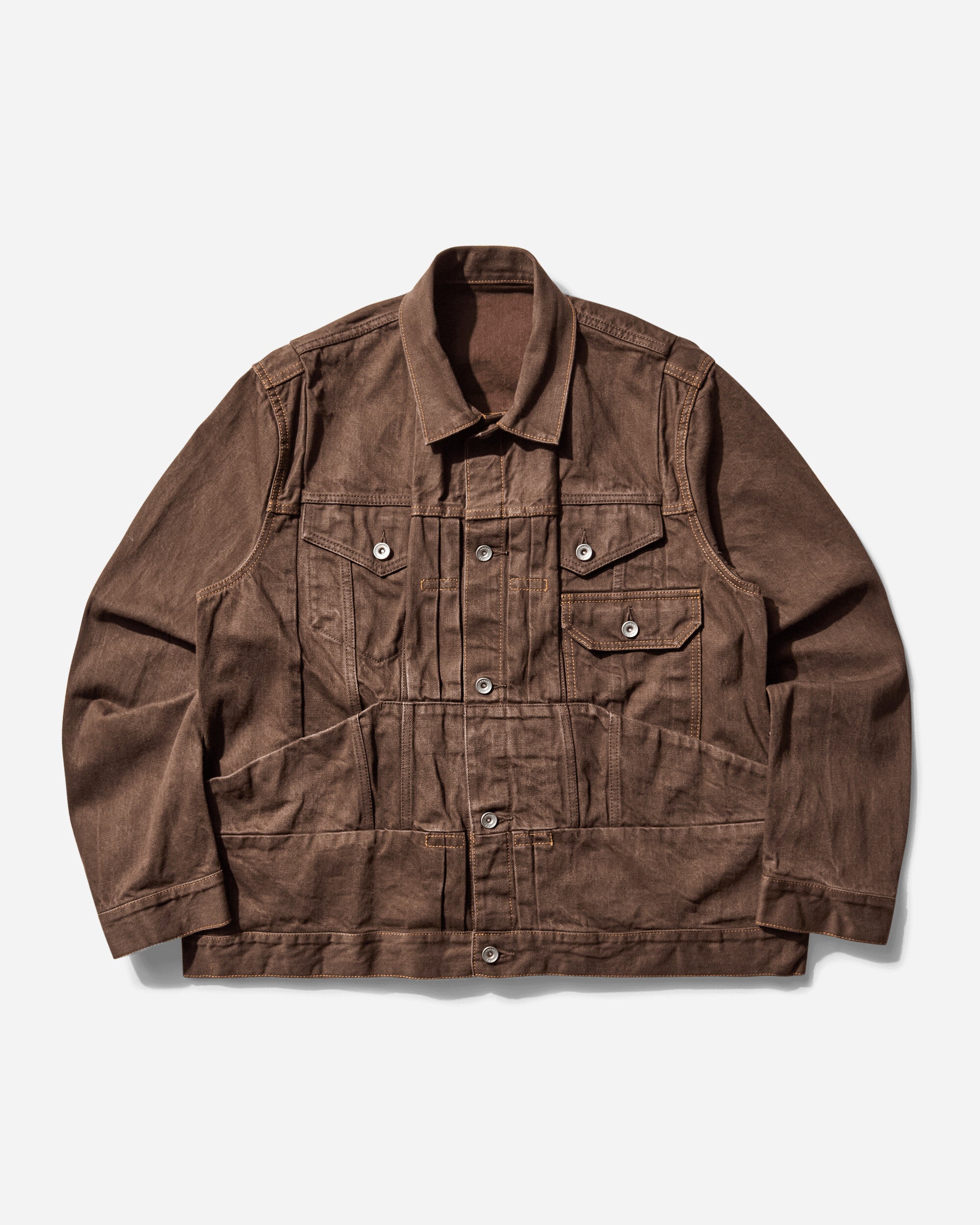 sacai Men's Denim Jacket Brown