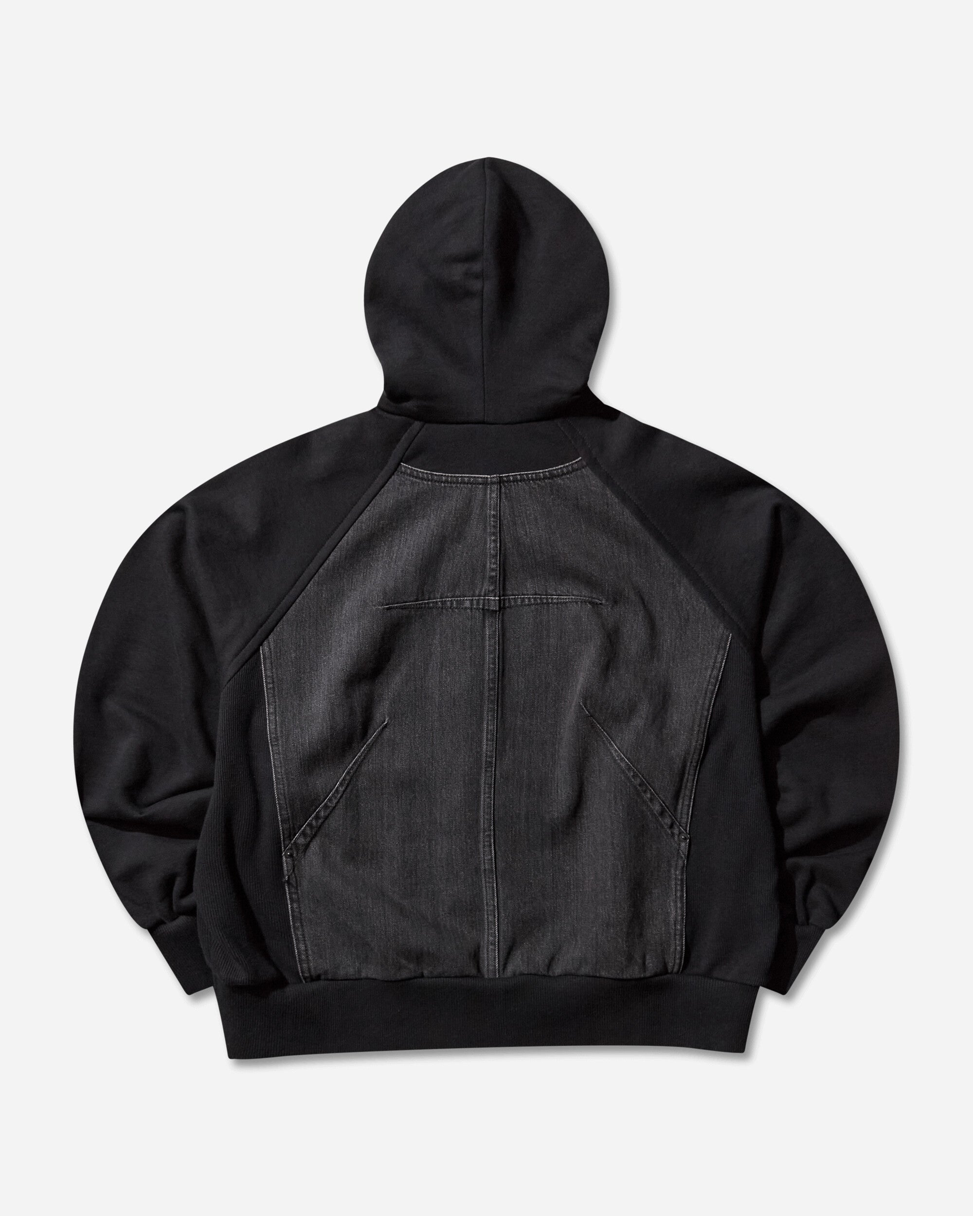 Undercover Women's Denim and Cotton Zip Hoodie Black, view 2