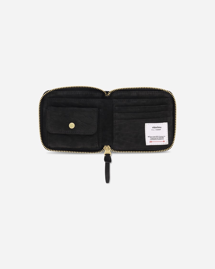 visvim Suede Bi-Fold Wallet Black, view 3