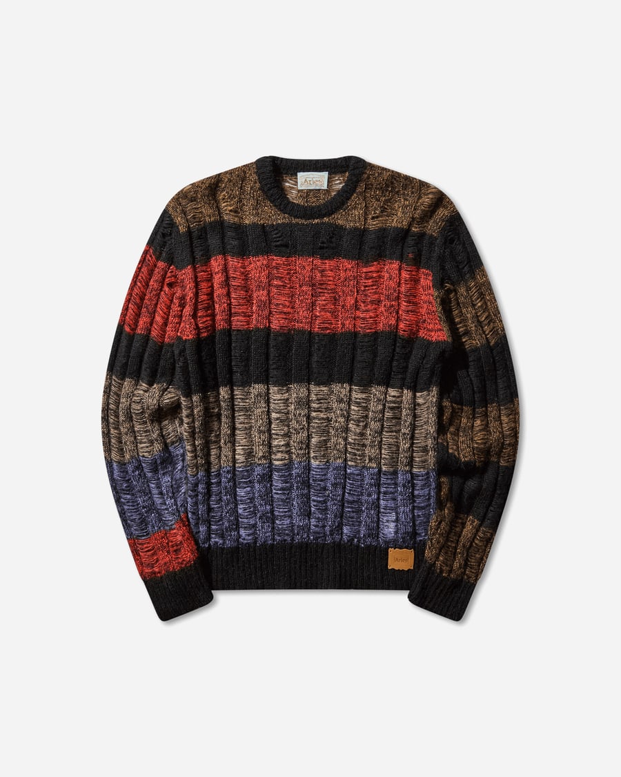 Aries Mohair Cable Stripe Sweater Multicolor