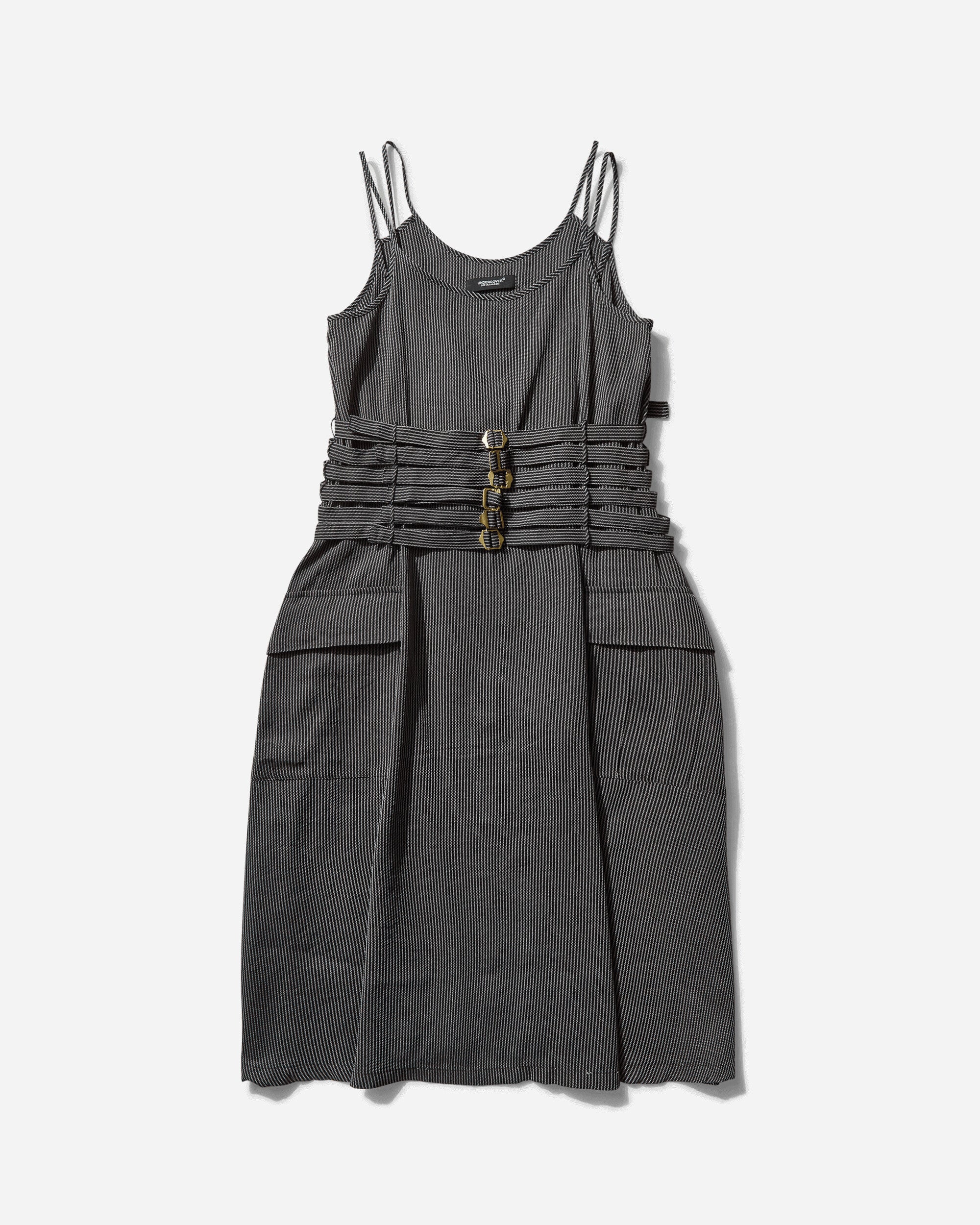 Undercover Women's Silk Japanese Paper Camisole Dress Black Stripe
