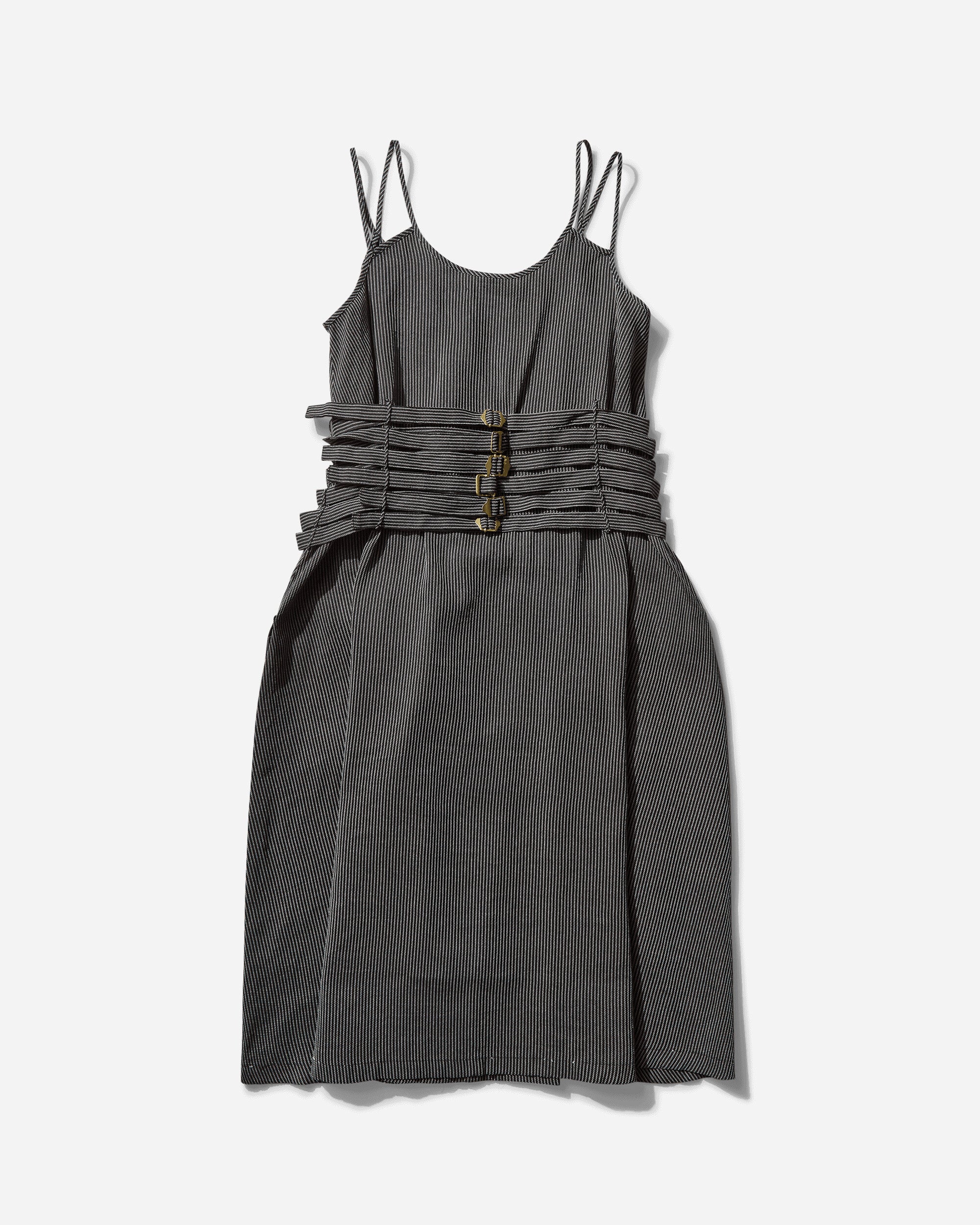 Undercover Women's Silk Japanese Paper Camisole Dress Black Stripe, view 2