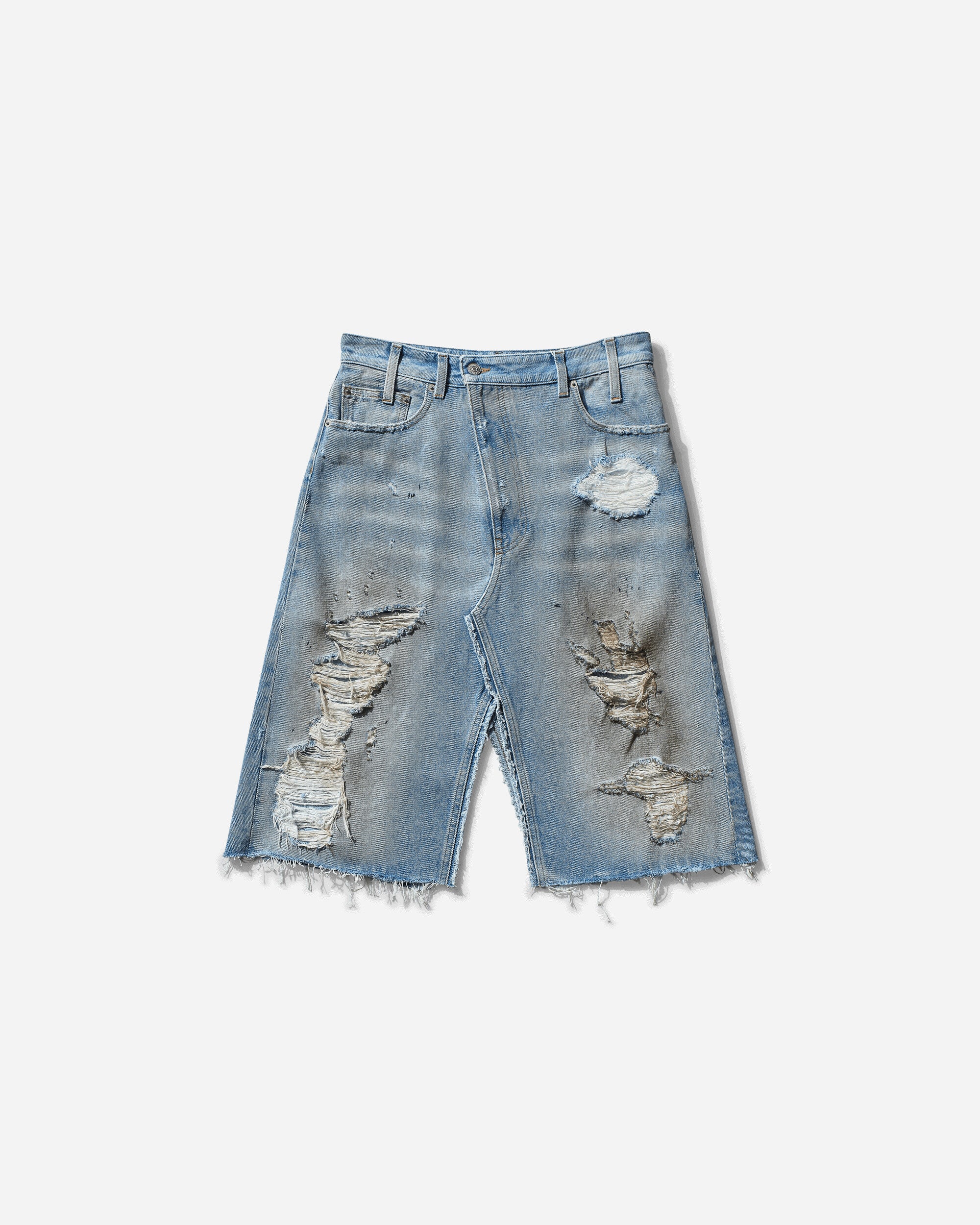 MM6 Maison Margiela Women's Distressed Denim Skirt Blue