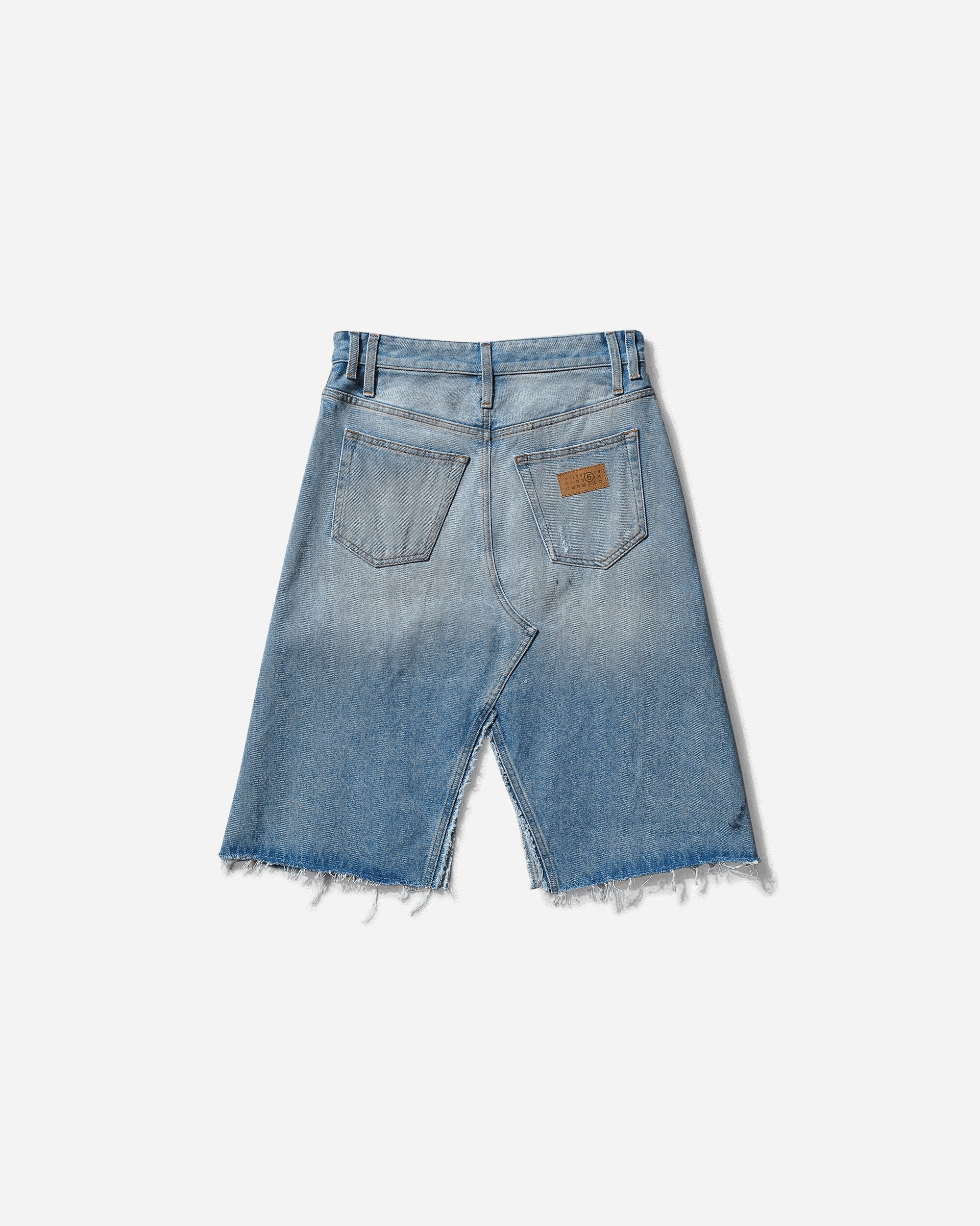 MM6 Maison Margiela Women's Distressed Denim Skirt Blue, view 2