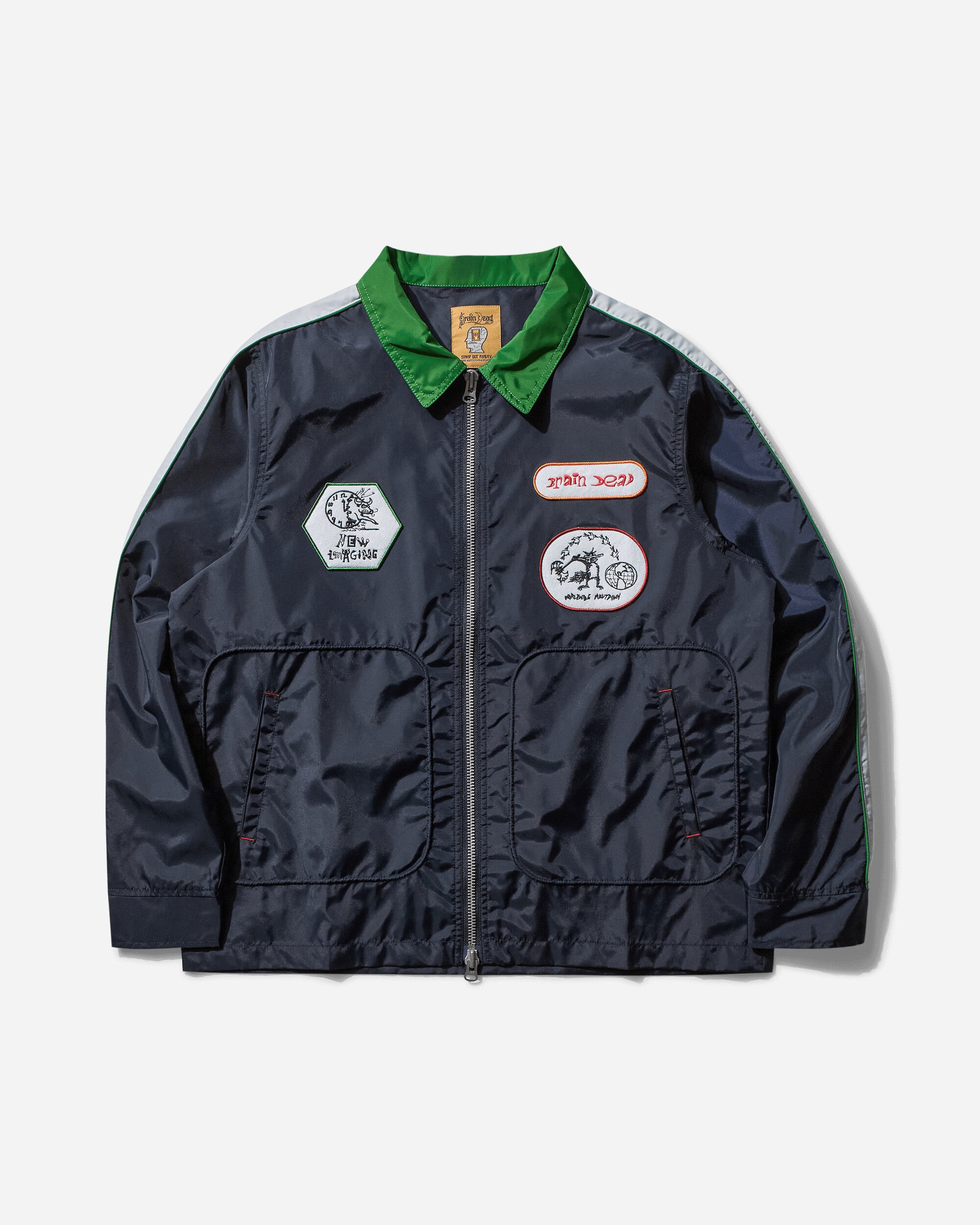 Brain Dead Men's Meltdown Racing Jacket Navy