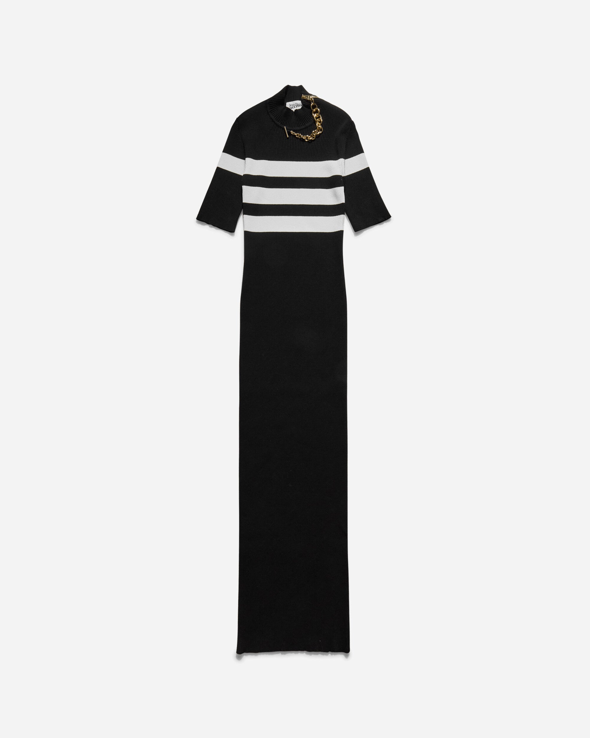 Jean Paul Gaultier Women's Marinière Long Dress Black / White