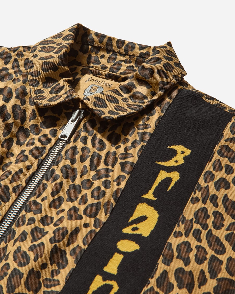 Brain Dead Men's Twill Flight Jacket Leopard, view 3