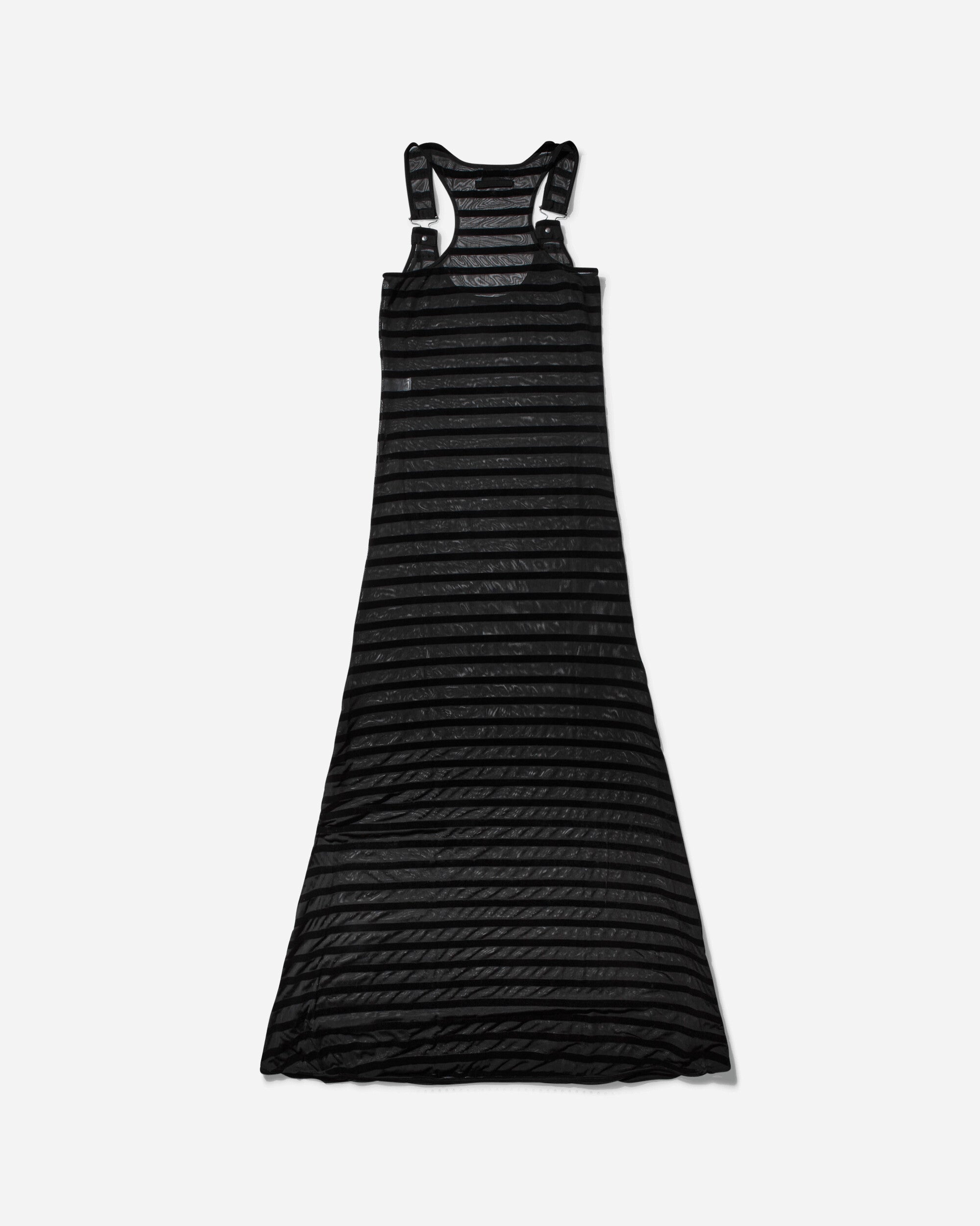 Jean Paul Gaultier Women's Striped Mesh Long Dress Black, view 2