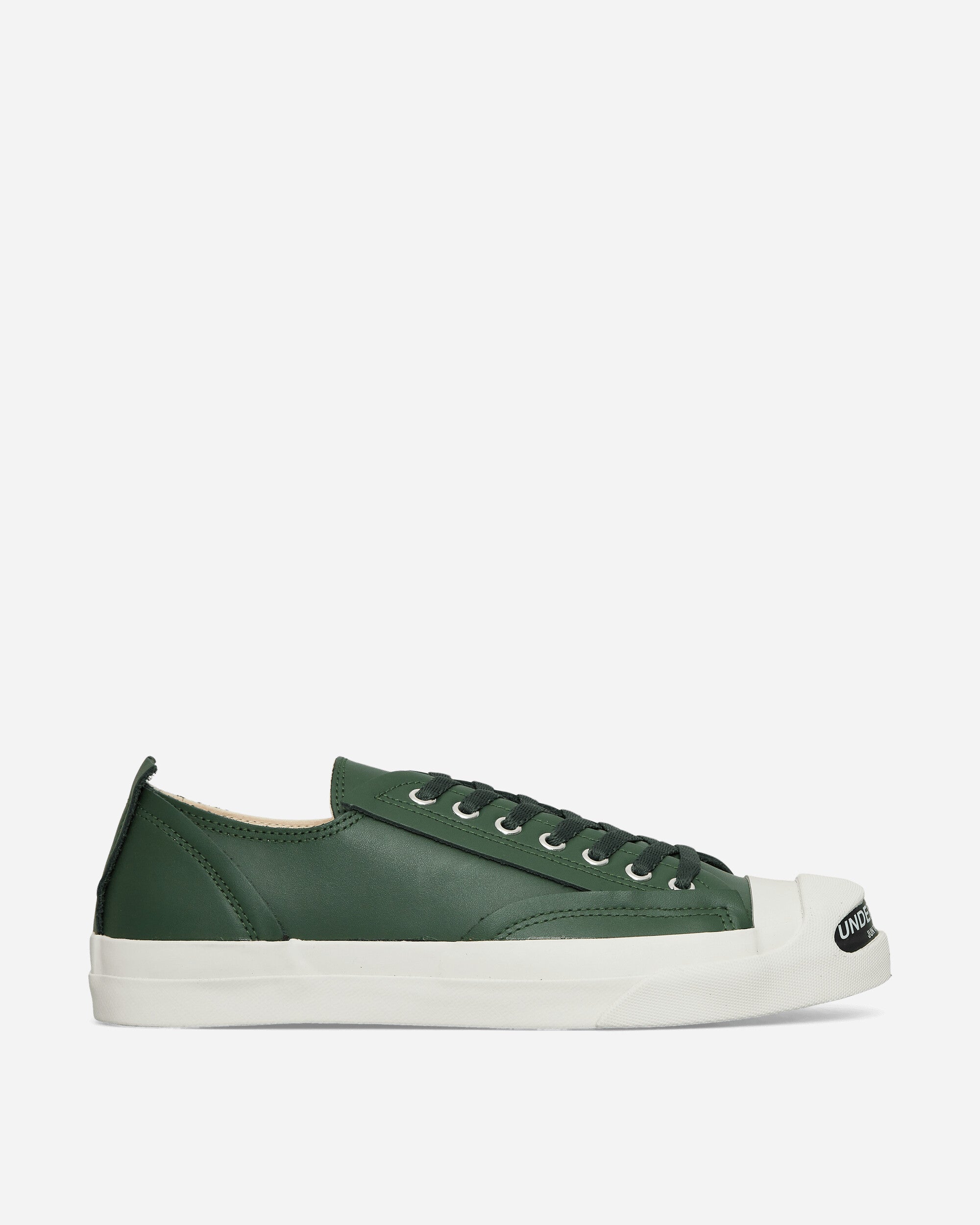 Undercover Men's Toe Logo Leather Sneakers Green