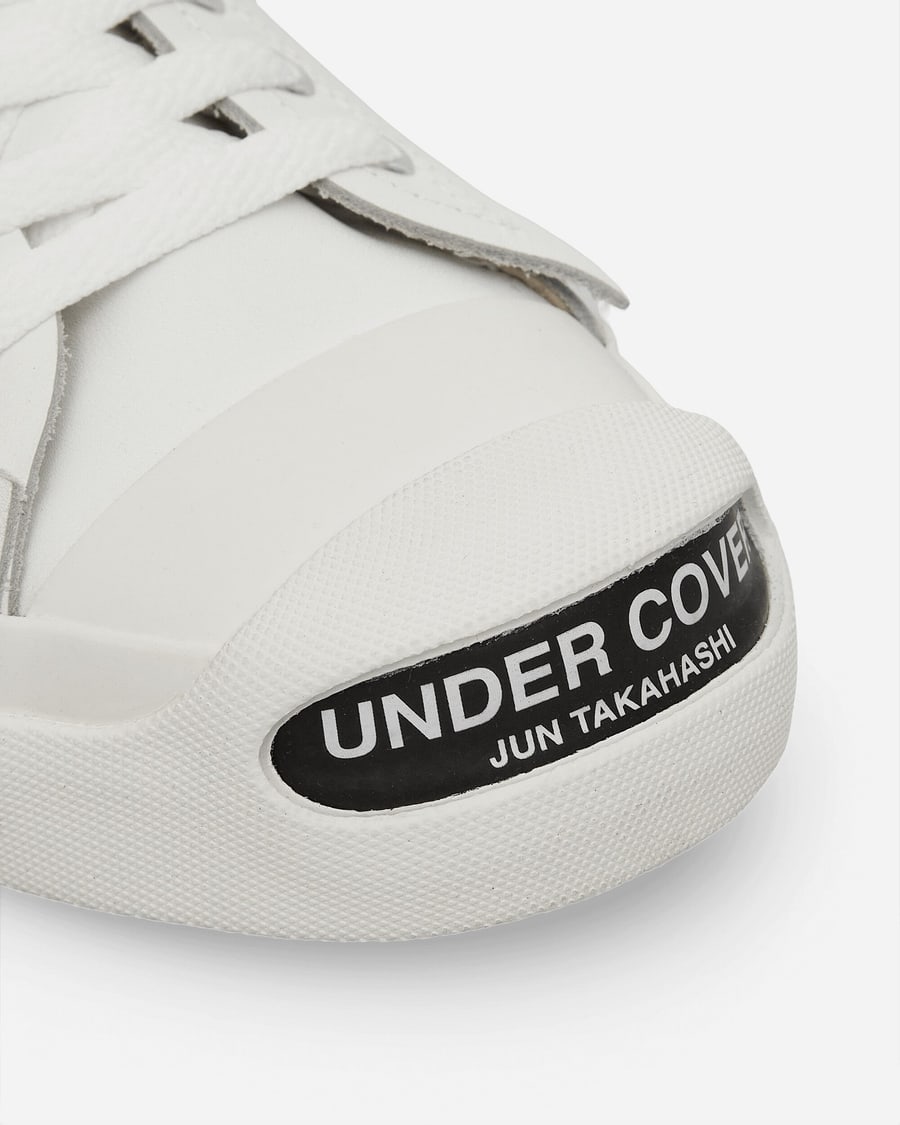 Undercover Men's Toe Logo Leather Sneakers White, view 6