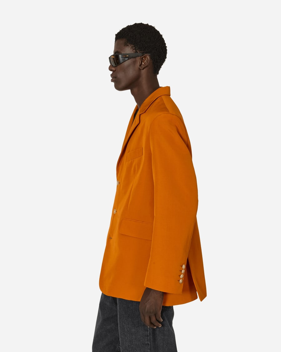Bode Ginger Faille Single-Breasted Suit Jacket Orange, view 2