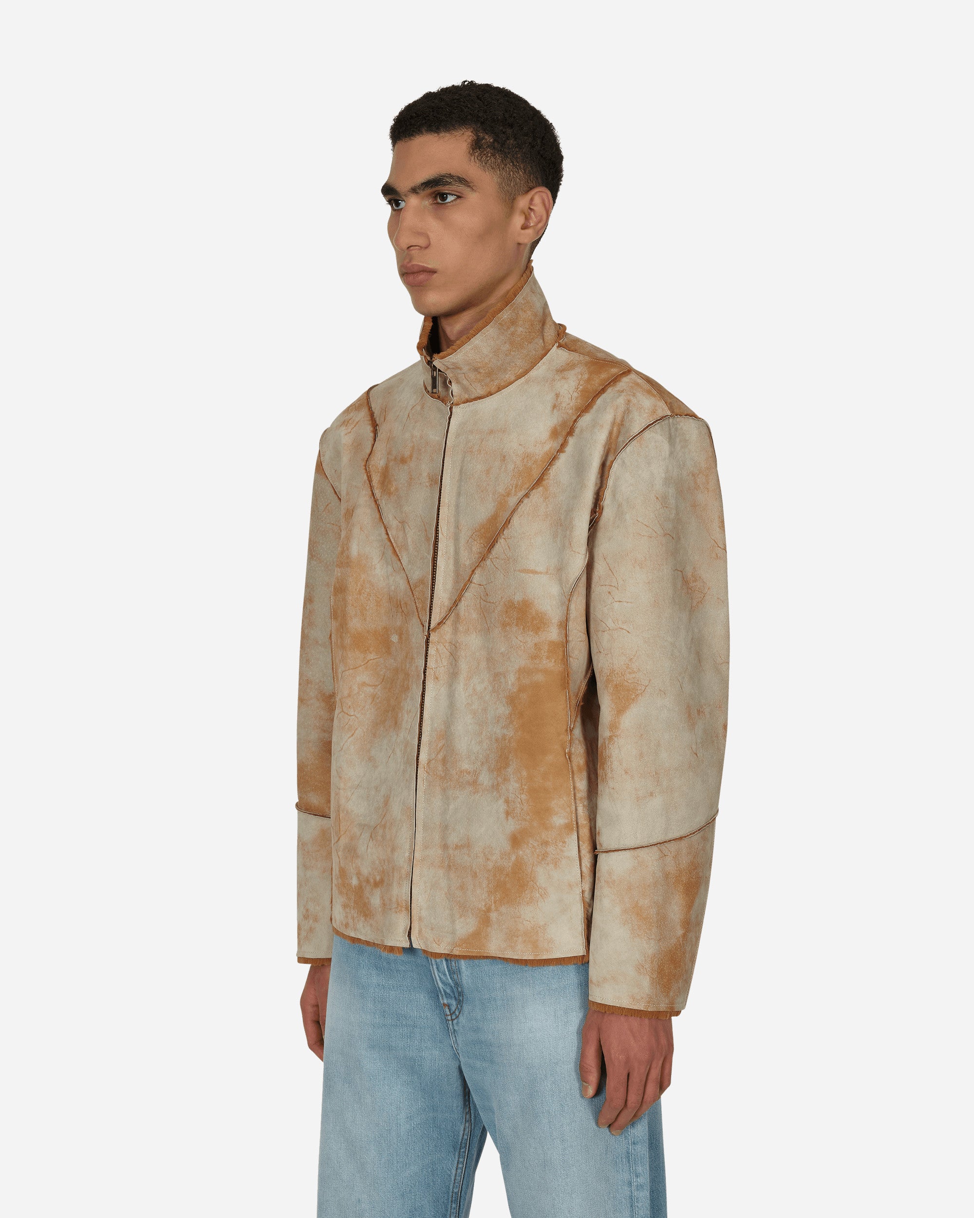 Guess USA Leather Sherpa Jacket Beige, view 2
