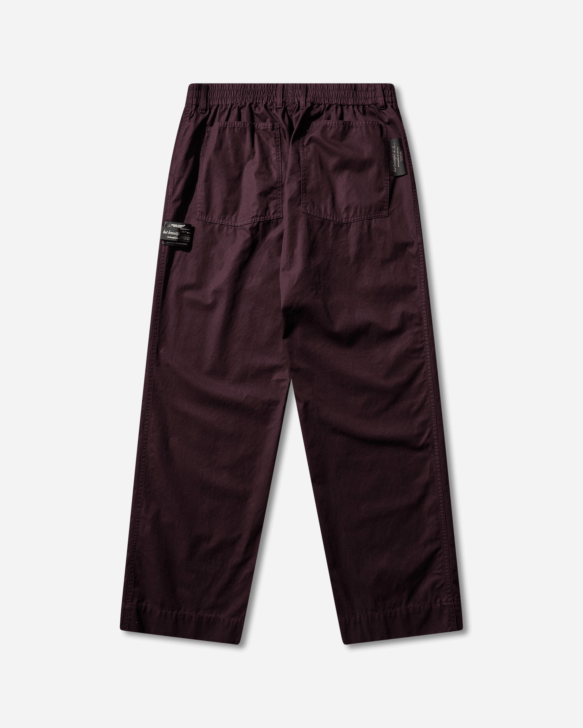 Undercover Men's People Have the Power Cotton Gabardine Pants Bordeaux, view 2