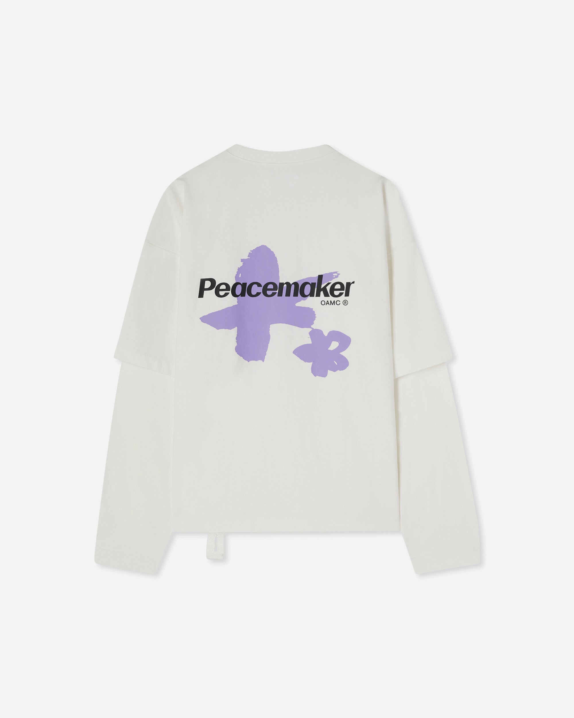 OAMC Peacemaker Men's Painted Double Layer Boxy T-Shirt Snow White, view 2