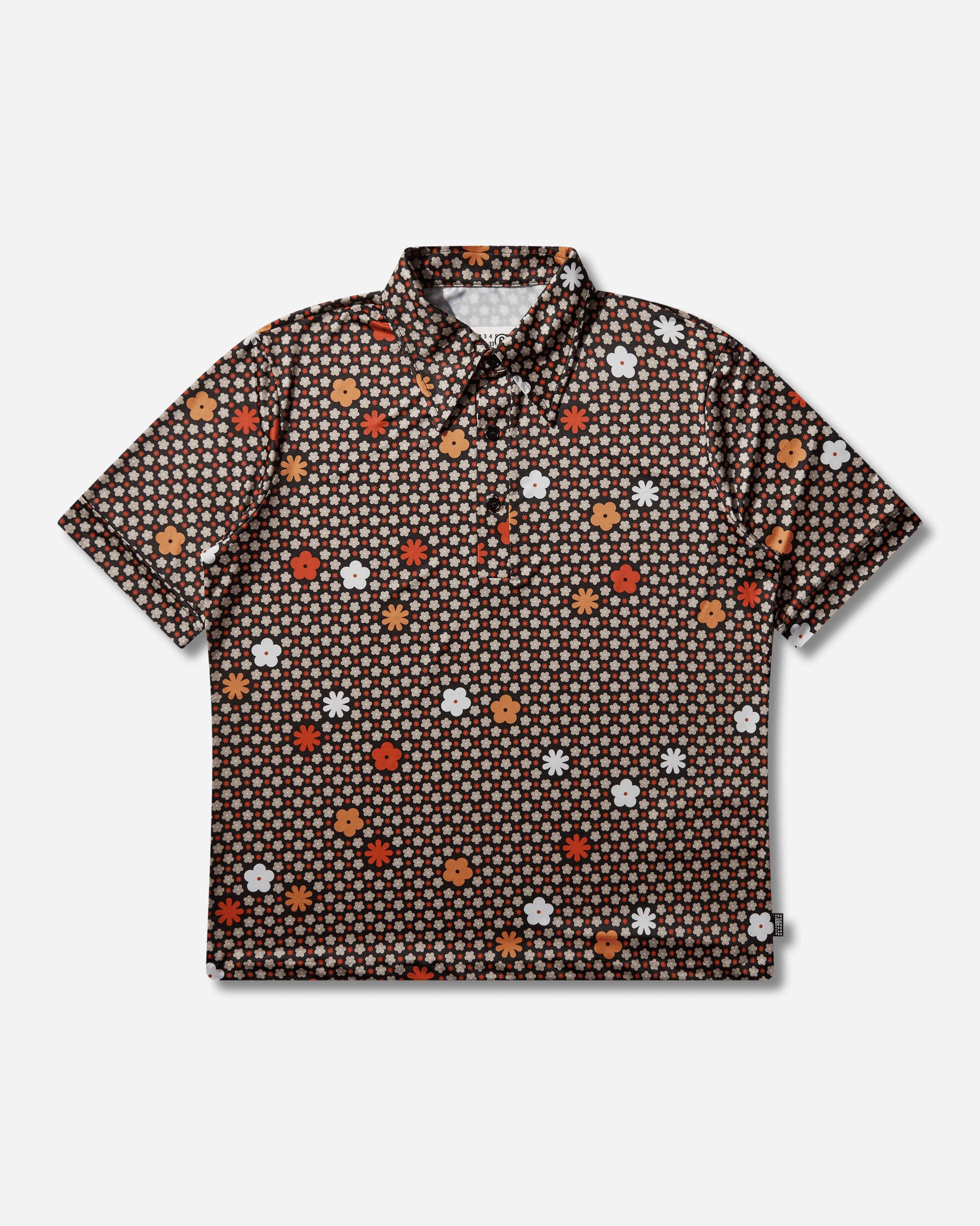 MM6 Maison Margiela Men's Floral Polo Shirt Black / Red