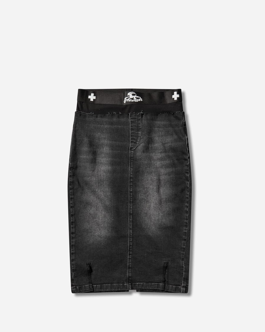 Prototypes Women's Denim Pencil Skirt Black