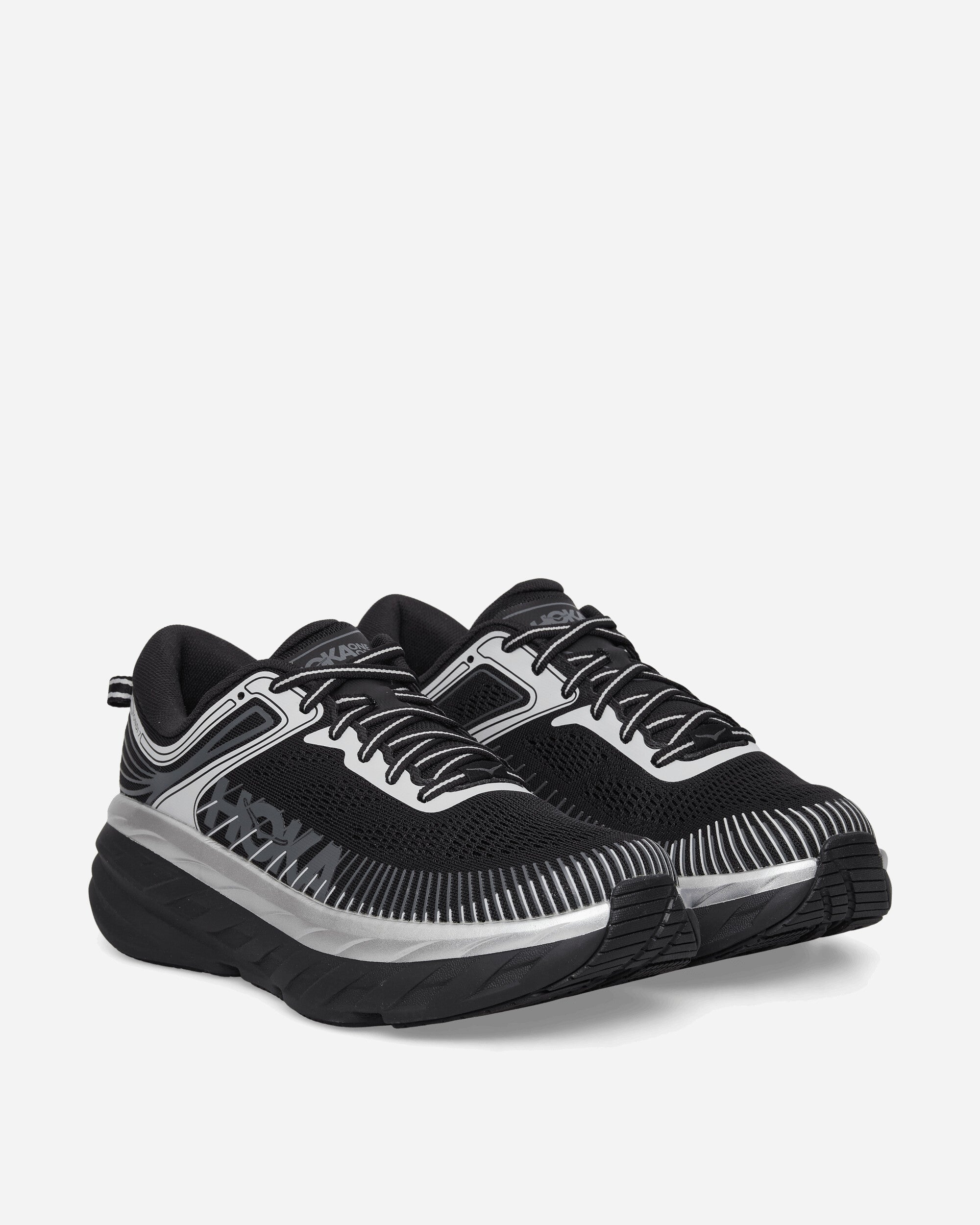 Hoka One One Men's Stealth / Tech Bondi 7 Sneakers Black / Stardust, view 2