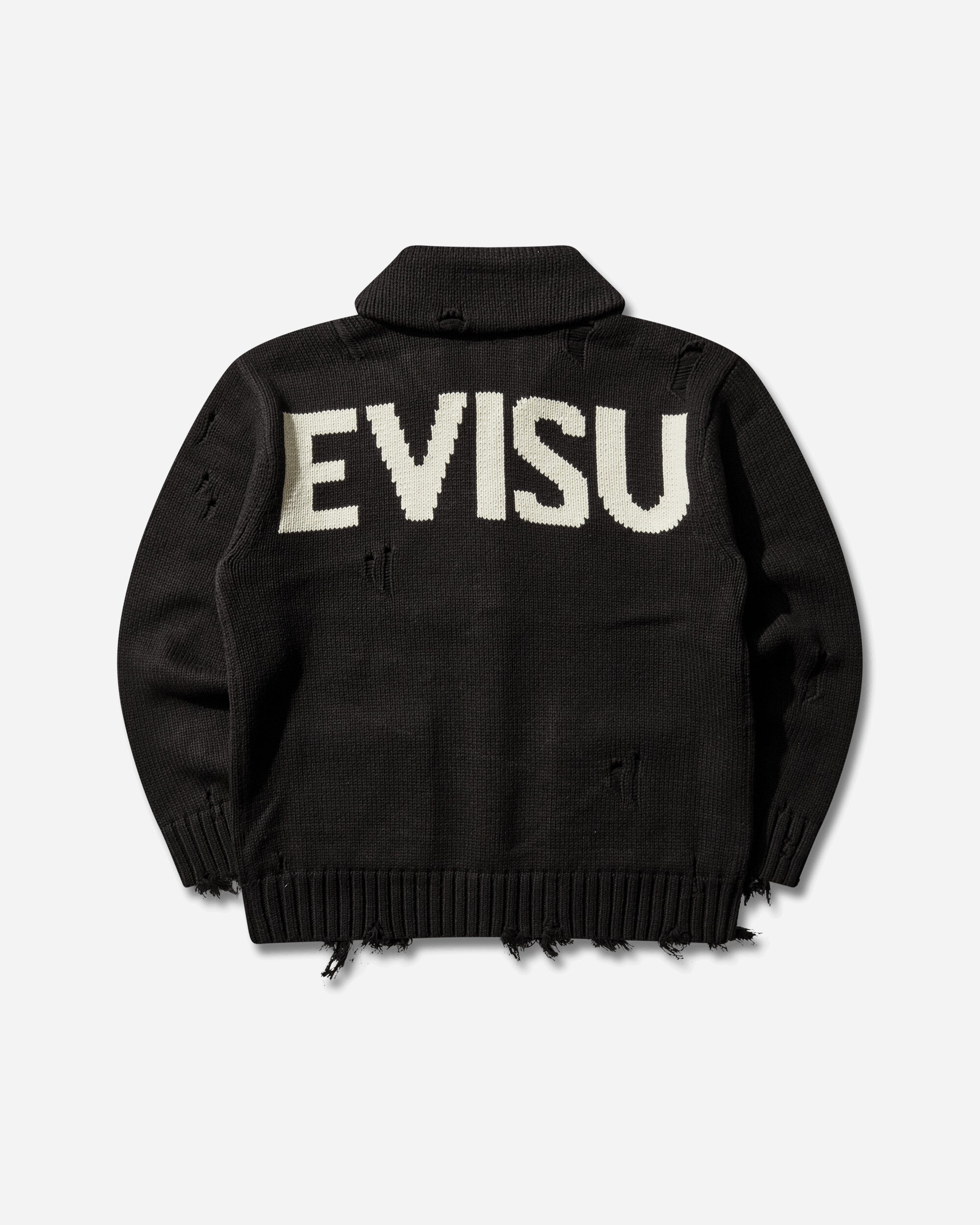 Evisu Men's Cowichan Cardigan Jacket Black, view 2