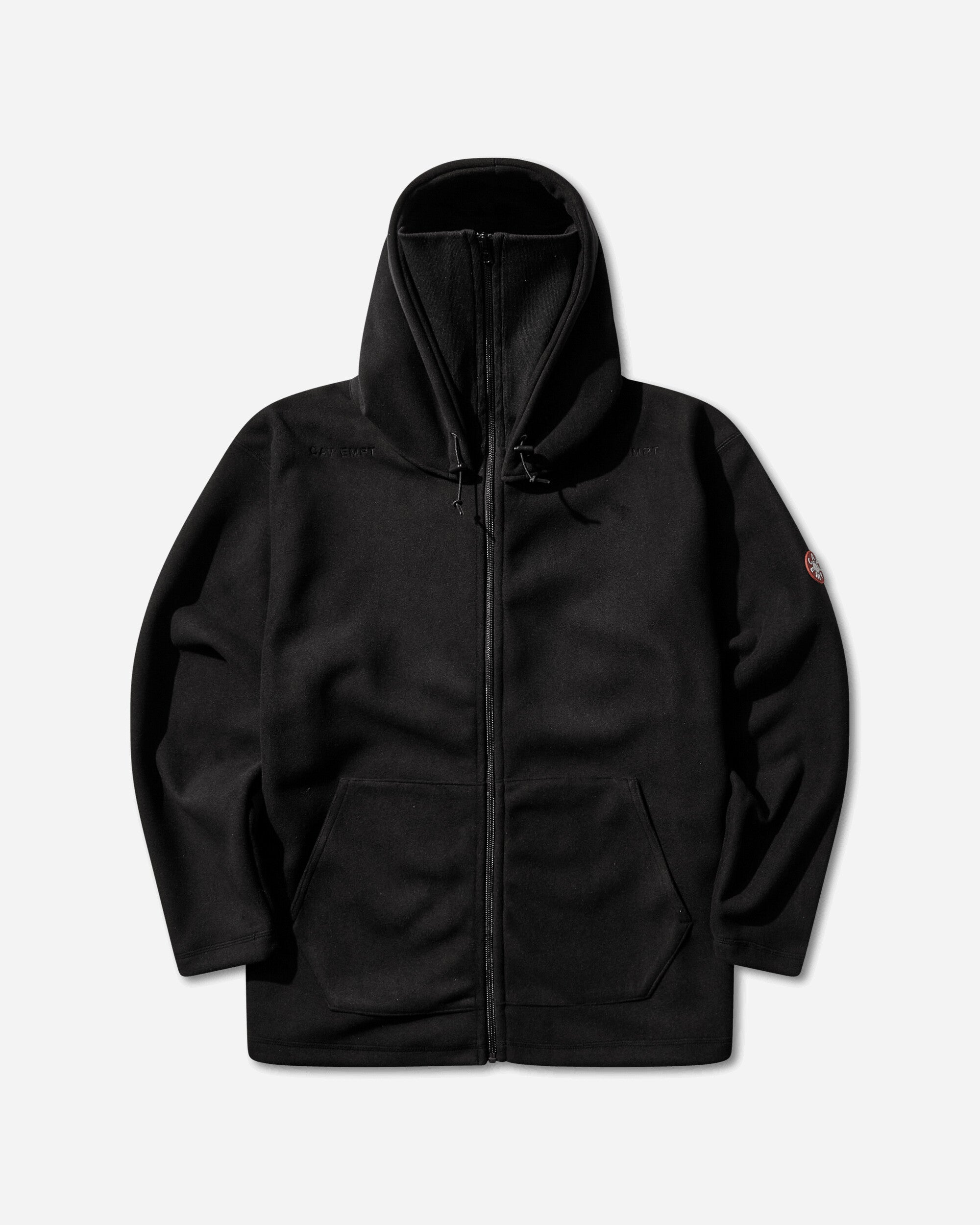 Cav Empt Men's Attached Hood Zip Up Fleece Jacket Black