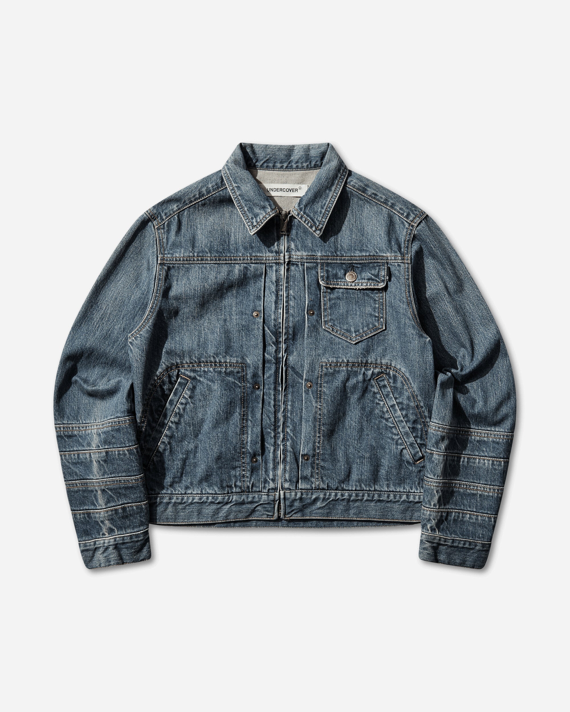 Undercover Women's Distressed Denim Zip Jacket Indigo