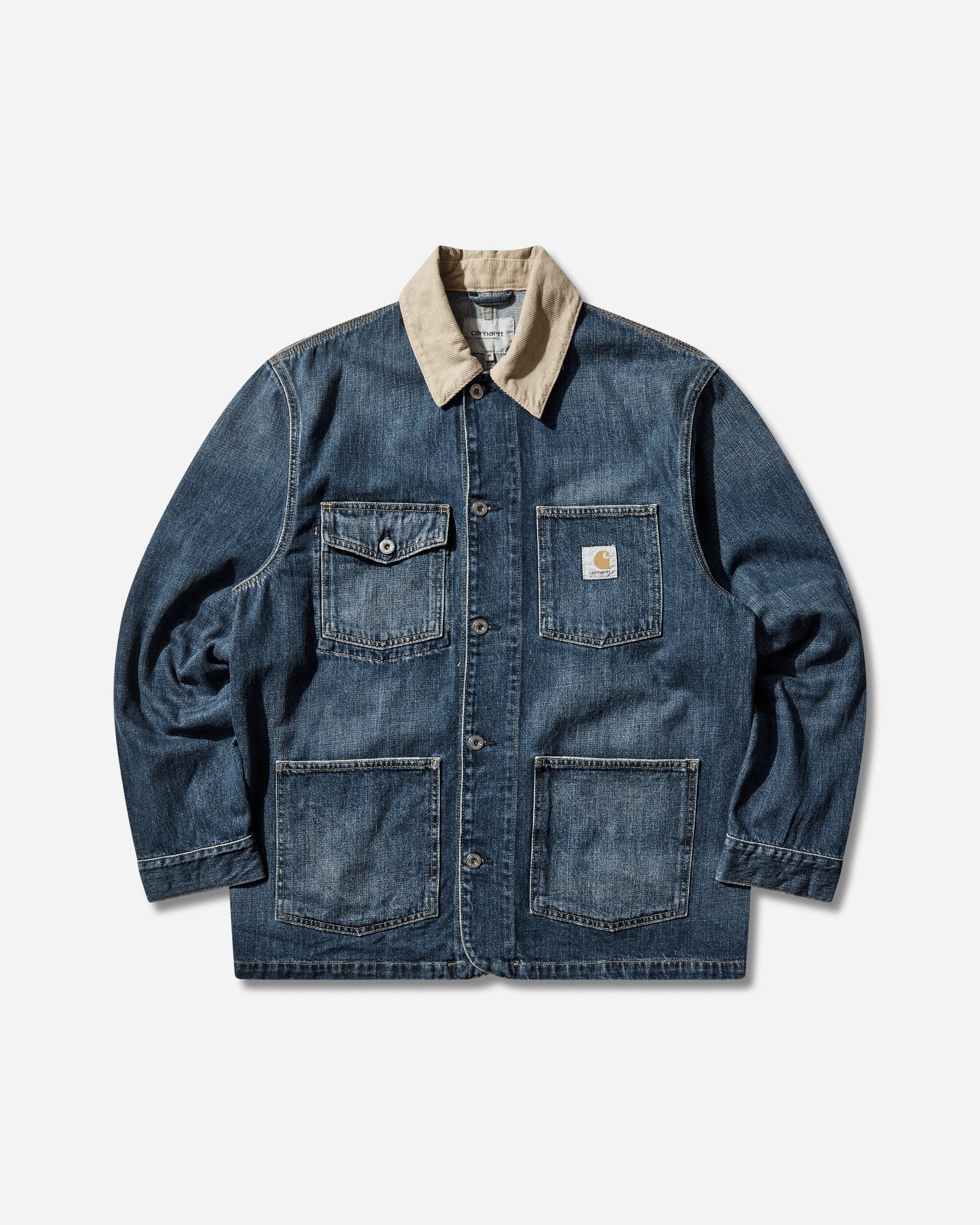 Carhartt WIP Men's Warren Chore Coat Blue / Dusty H Brown (Dark used)