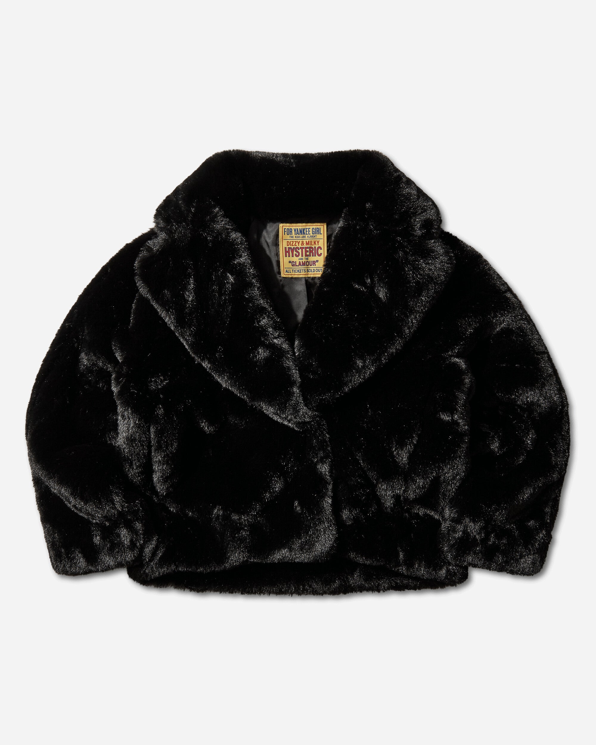 Hysteric Glamour Women's Fire Bear Embroidered Faux Fur Blouson Black