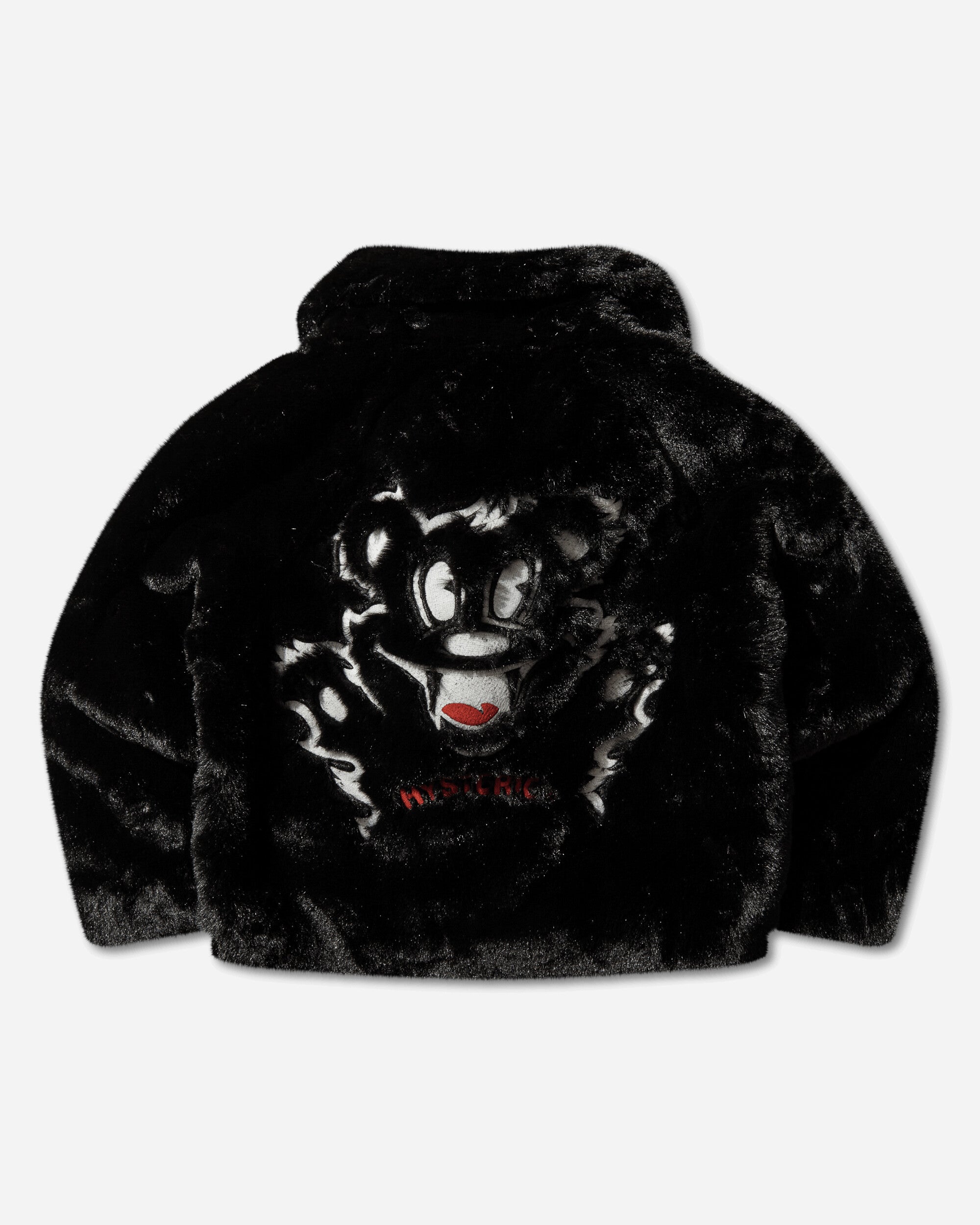 Hysteric Glamour Women's Fire Bear Embroidered Faux Fur Blouson Black, view 2