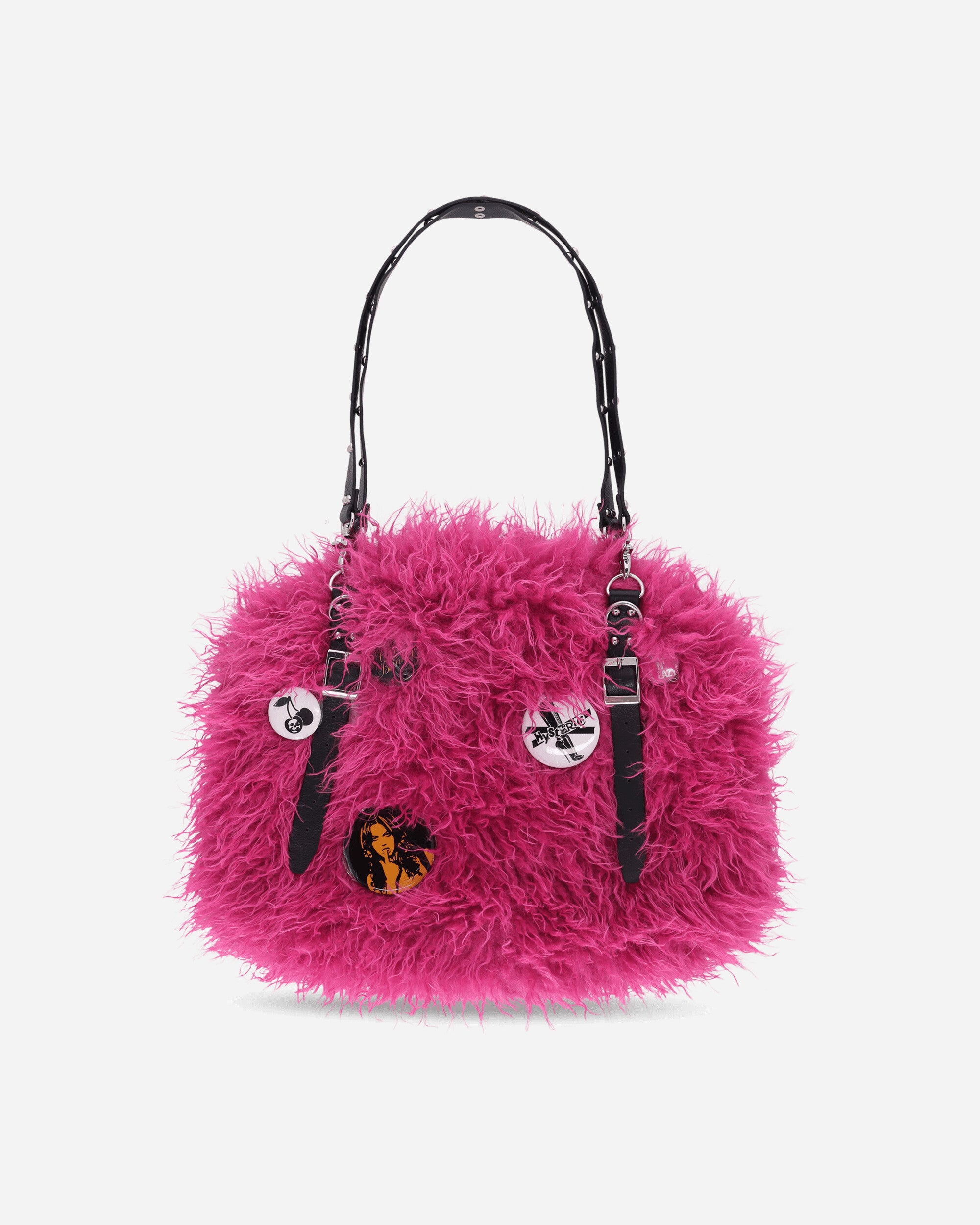 Hysteric Glamour Studded Belt Fur Bag Pink