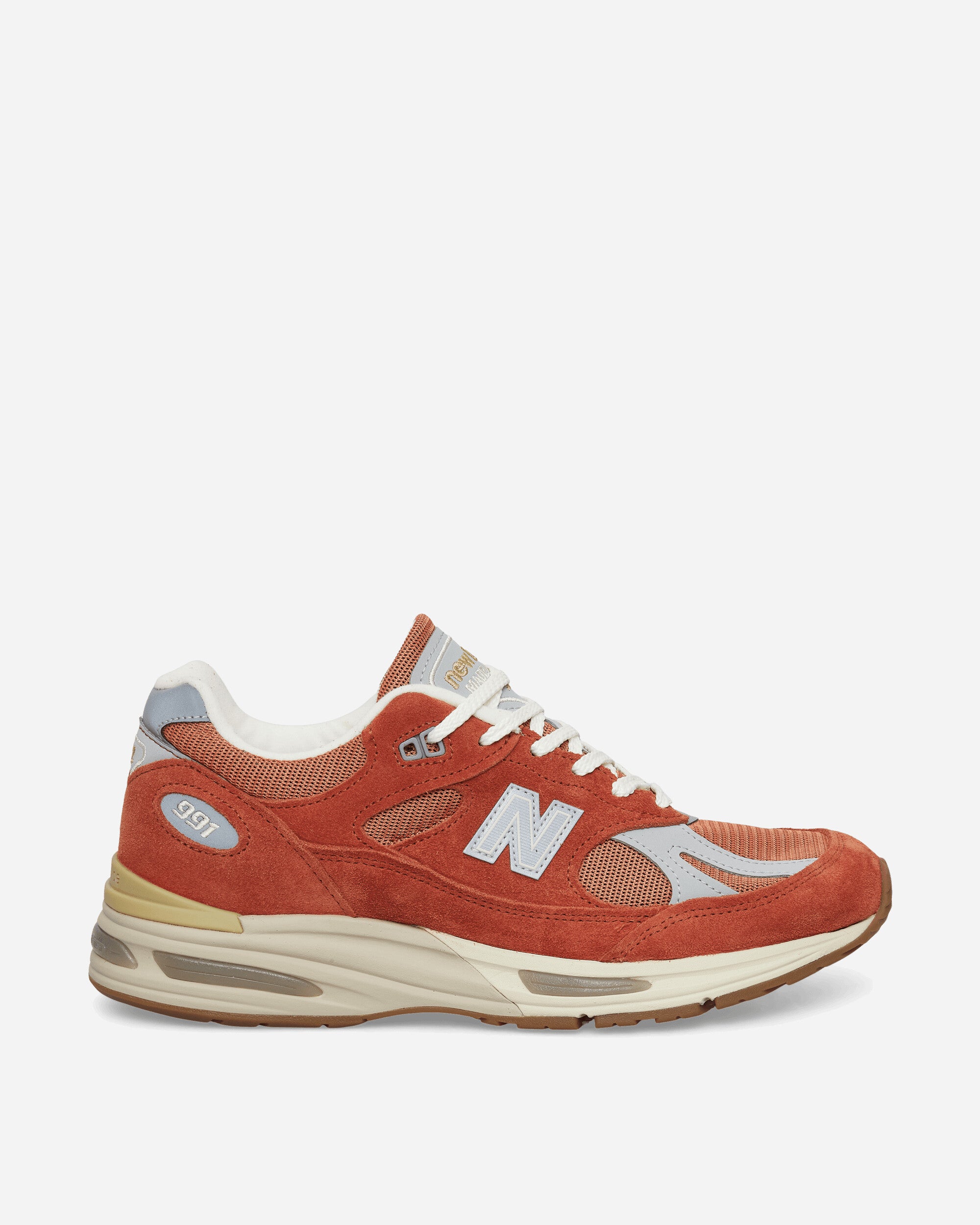 New Balance Made in UK 991v2 Vintage Sports Sneakers Potters Clay / Raw Sienna / Harbor Mist